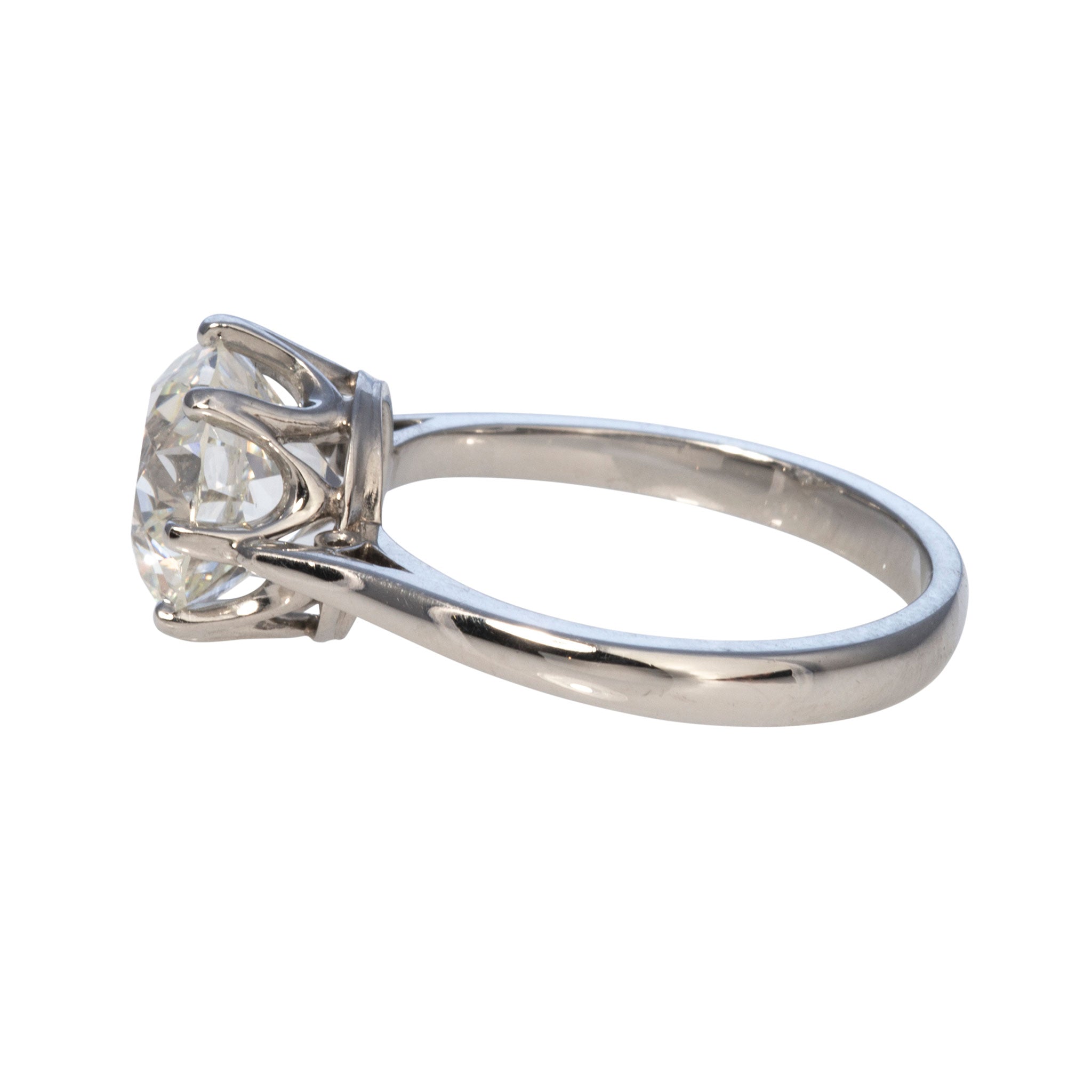 3.42ct J VS1 Old European Cut Diamond Platinum Engagement Ring - Vintage Style Wedding Band for Women, Perfect for Proposals & Anniversaries