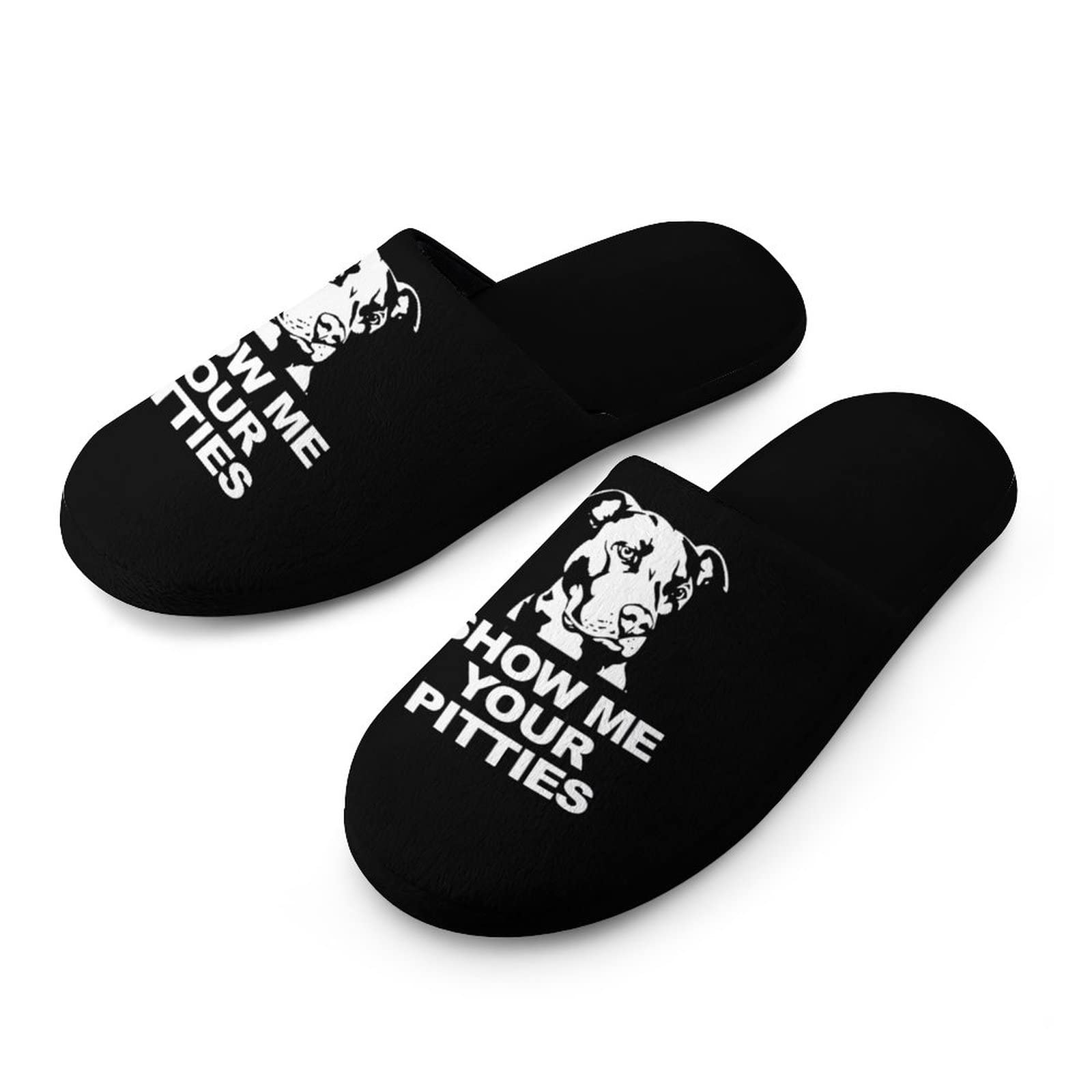 Pitbull Women's Warm Slippers - Washable Closed Toe House Shoes with Anti-Slip Soles for Home, Hotel & Travel - Cozy Indoor/Outdoor Comfort for Dog Lovers