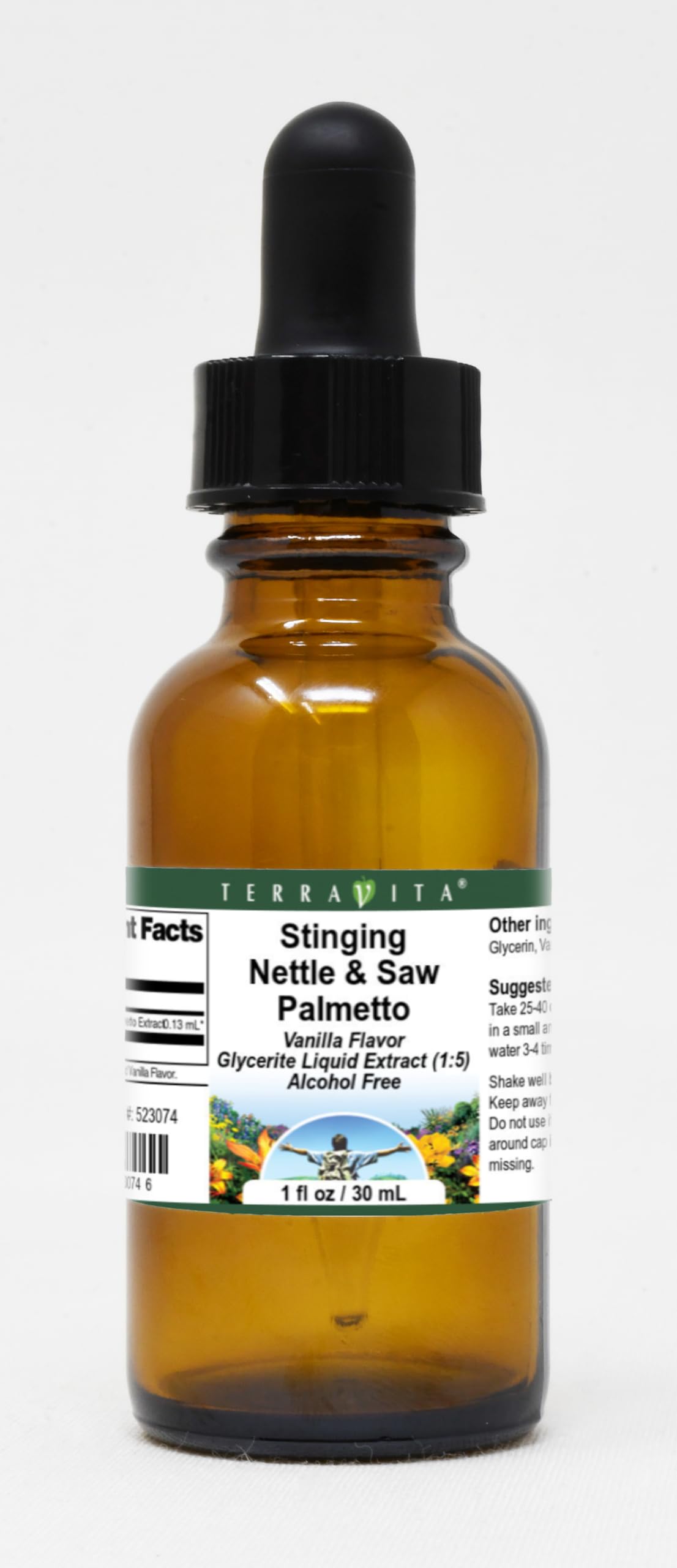 Organic Stinging Nettle & Saw Palmetto Glycerite Extract - Alcohol-Free Herbal Supplement (1oz) for Hair Growth & Prostate Health - Vanilla Flavored Liquid Drops - Perfect for Tea, Smoothies & Wellness Routines