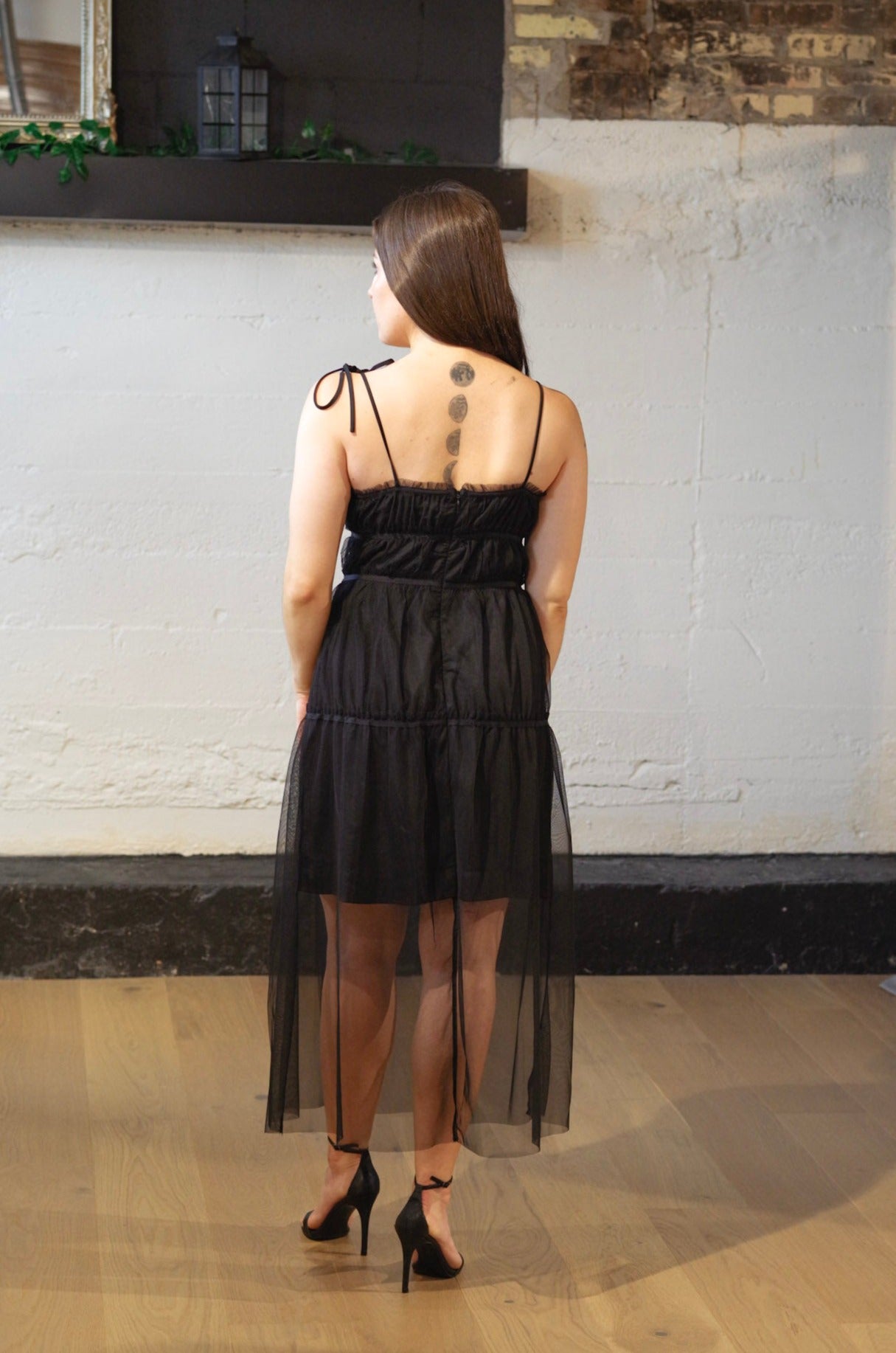 Elegant Black Tulle Dress for Women - Perfect for Evening Parties, Weddings & Special Occasions