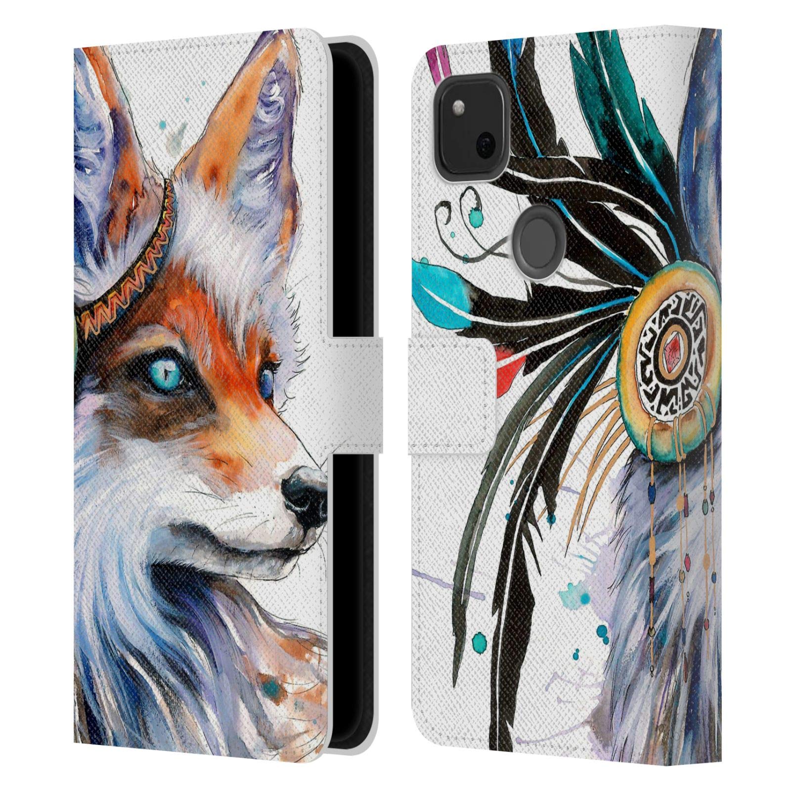 Pixie Cold Fox Leather Wallet Case for Google Pixel 4a - Perfect for Travel & Daily Use