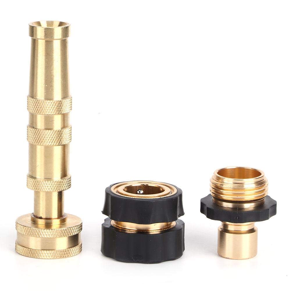 Premium Brass Adjustable Watering Nozzle - Heavy Duty Garden Hose Spray Nozzle with 8 Spray Patterns for Lawn, Plants & Car Washing - Ideal for Gardening, Landscaping & Outdoor Cleaning