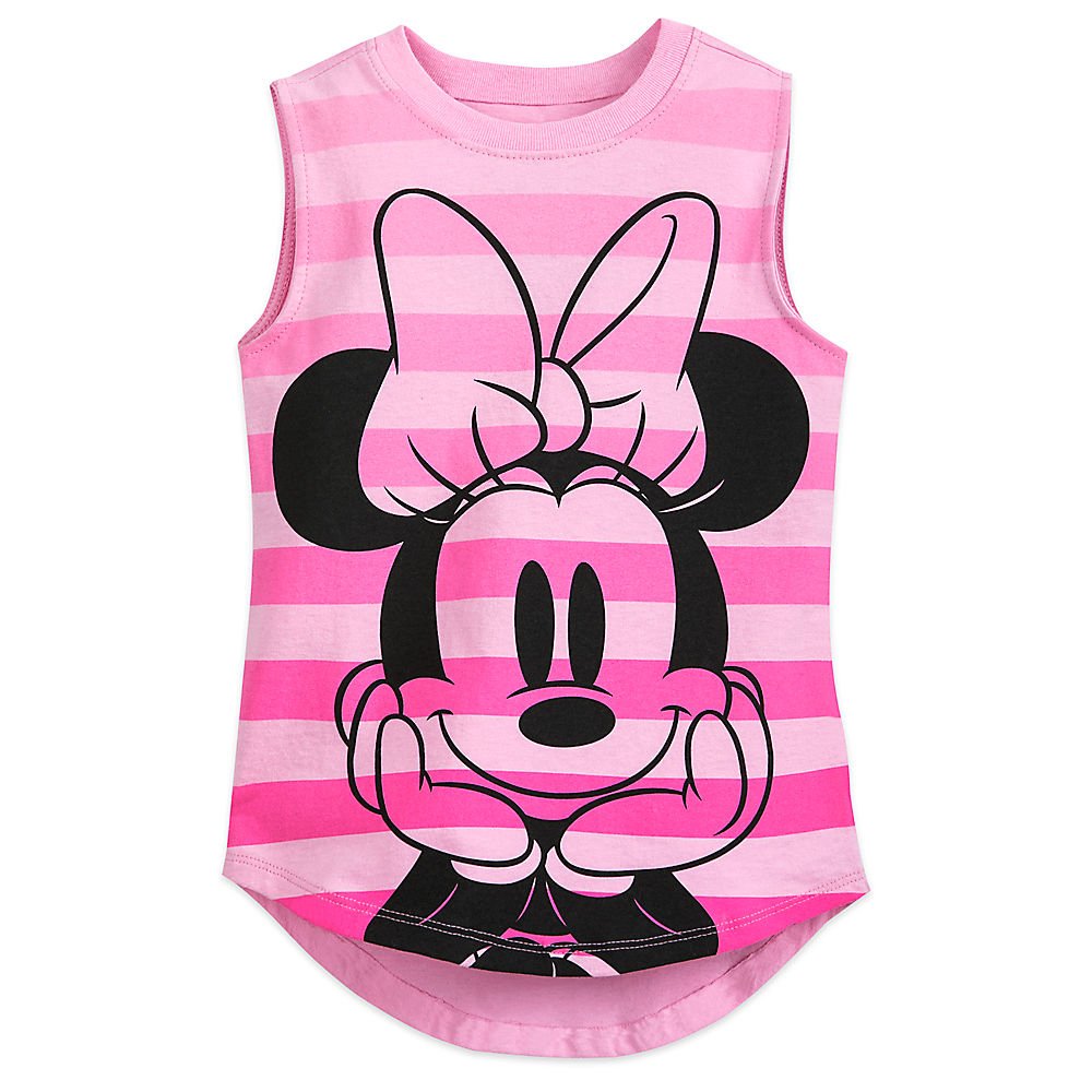 Disney Minnie Mouse Tank Top for Girls - Cute Pink Sleeveless Shirt for Kids, Summer Outfits, Playdates & Theme Park Visits