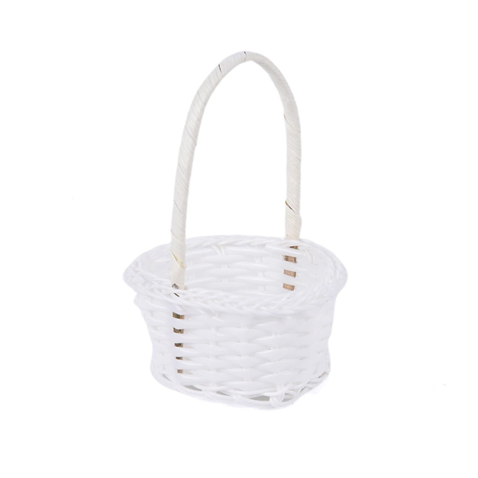 Mini Plastic Hand-Woven Storage Basket - Fabric Flower & Fruit Basket for Home, Picnic, Tea