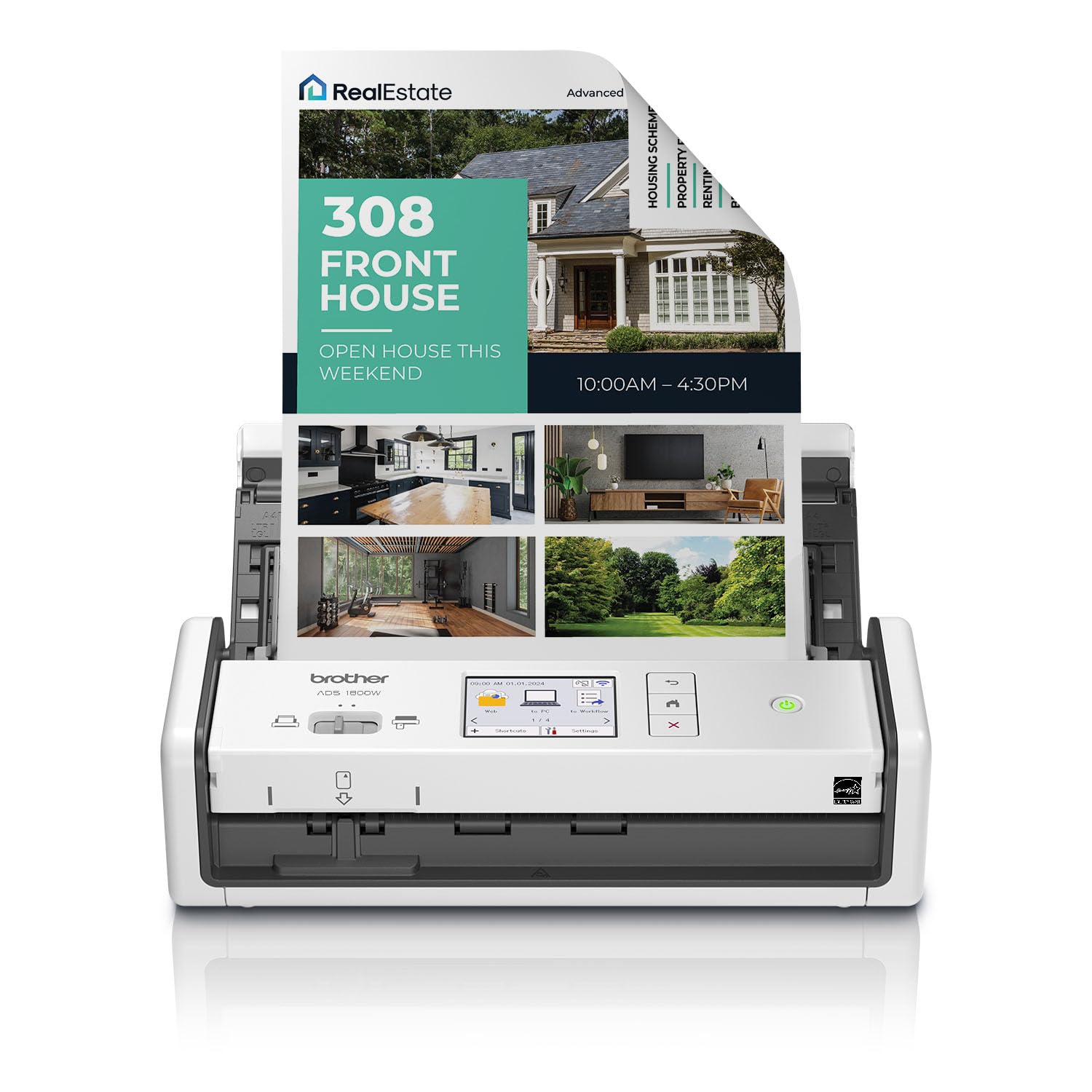Brother ADS-1800W Wireless Compact Desktop Document Scanner - Fast 30ppm Scanning Speed, 2.8