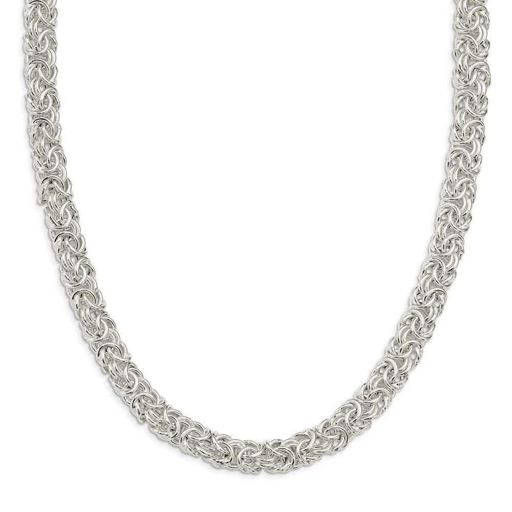 925 Sterling Silver Hollow Polished Byzantine Link Necklace 20 Inch - Elegant Jewelry Gift for Women, Perfect for Parties, Weddings & Special Occasions