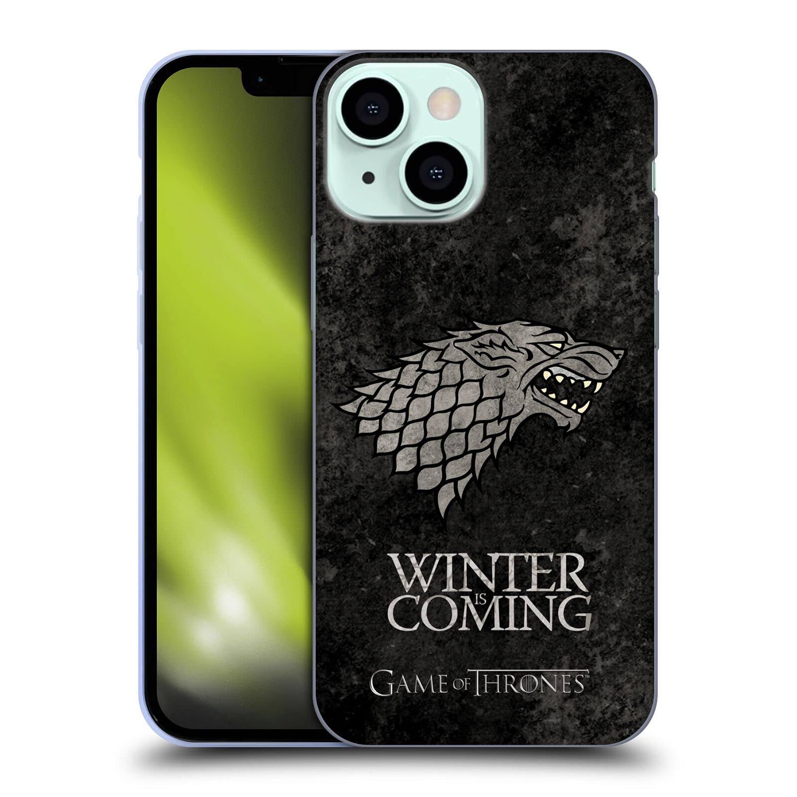 Head Case Designs HBO Game of Thrones Stark Dark Distressed Sigils Soft Gel Case for iPhone 13 Mini - Durable Protection & Stylish Showcase for Fans