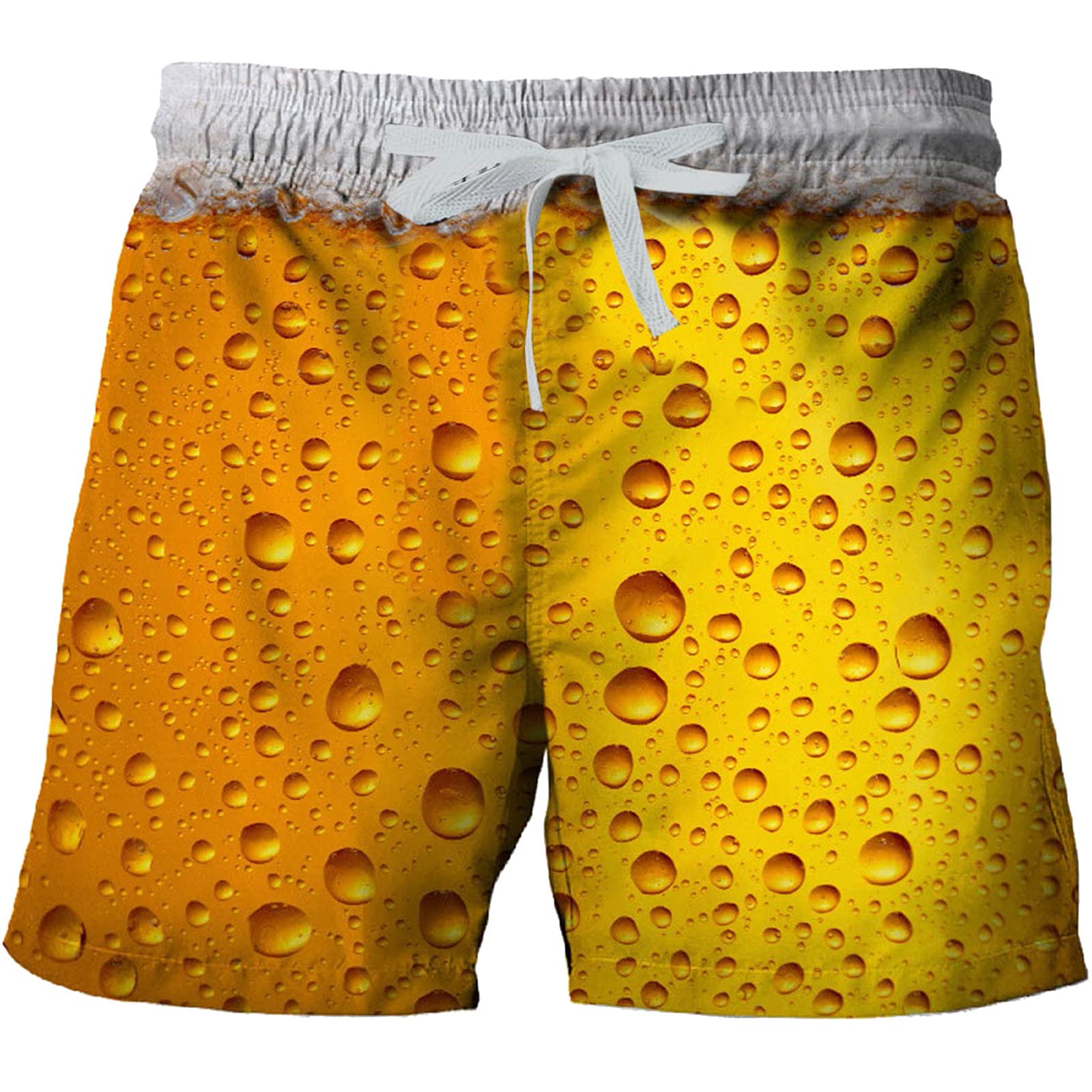 **Men's Quick-Dry Board Shorts for Surfing & Swimming - Lightweight Summer Swim Trunks with Beer Strap - Hawaiian Beach Holiday Shorts (Size 36) - Perfect for Pool Parties, Vacations & Water Sports**