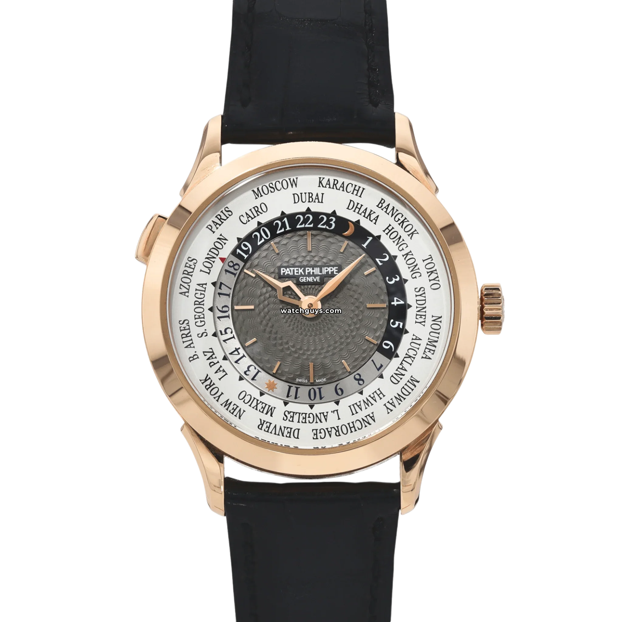 Patek Philippe World Time 5230R 001 Rose Gold Men's Watch - Luxury Automatic Timepiece for Business, Travel & Collectors