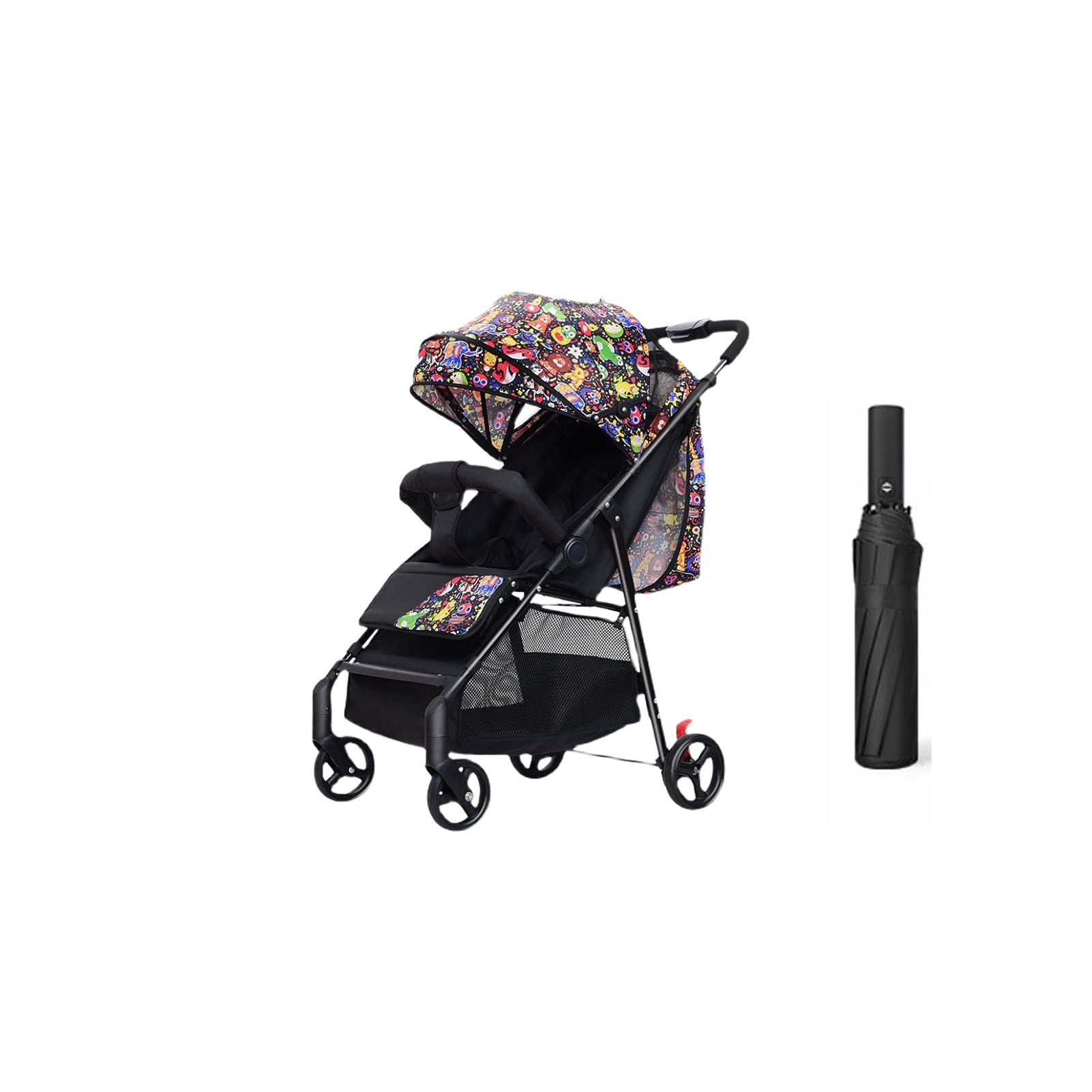 TOKUJN 3D Compact Fold Stroller - Lightweight Travel Stroller with One-Hand Fold, Reclining Seat & Extra Canopy | Car Seat Compatible for Infants | Perfect for Air Travel, Shopping & Daily Walks