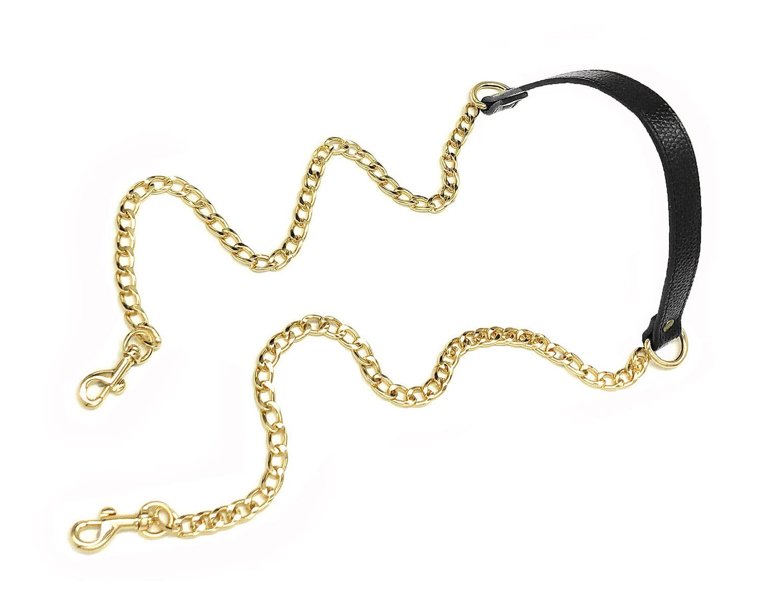 VanEnjoy 18MM Replacement Chain & Genuine Leather Shoulder Strap for Handbags - Adjustable Crossbody Purse Strap (Black) - Perfect for Daily Use, Travel & Fashion Accessories
