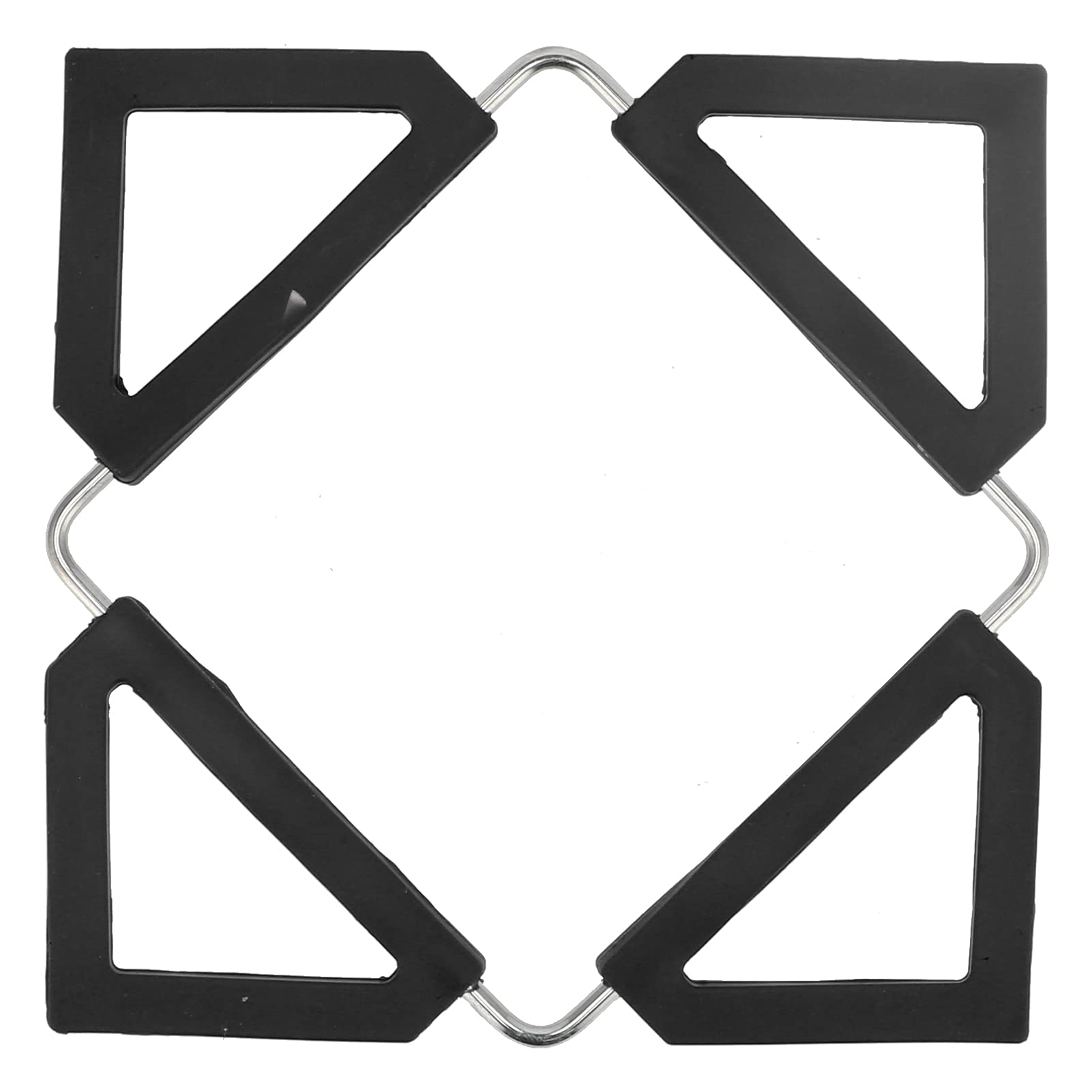 Non-Slip Silicone Coasters - Heat Resistant Trivet Mats for Hot Pots & Bowls - Foldable Table Pads - Stainless Steel Hot Pot Holder - Perfect for Dining, Kitchen & Outdoor BBQ (Black)