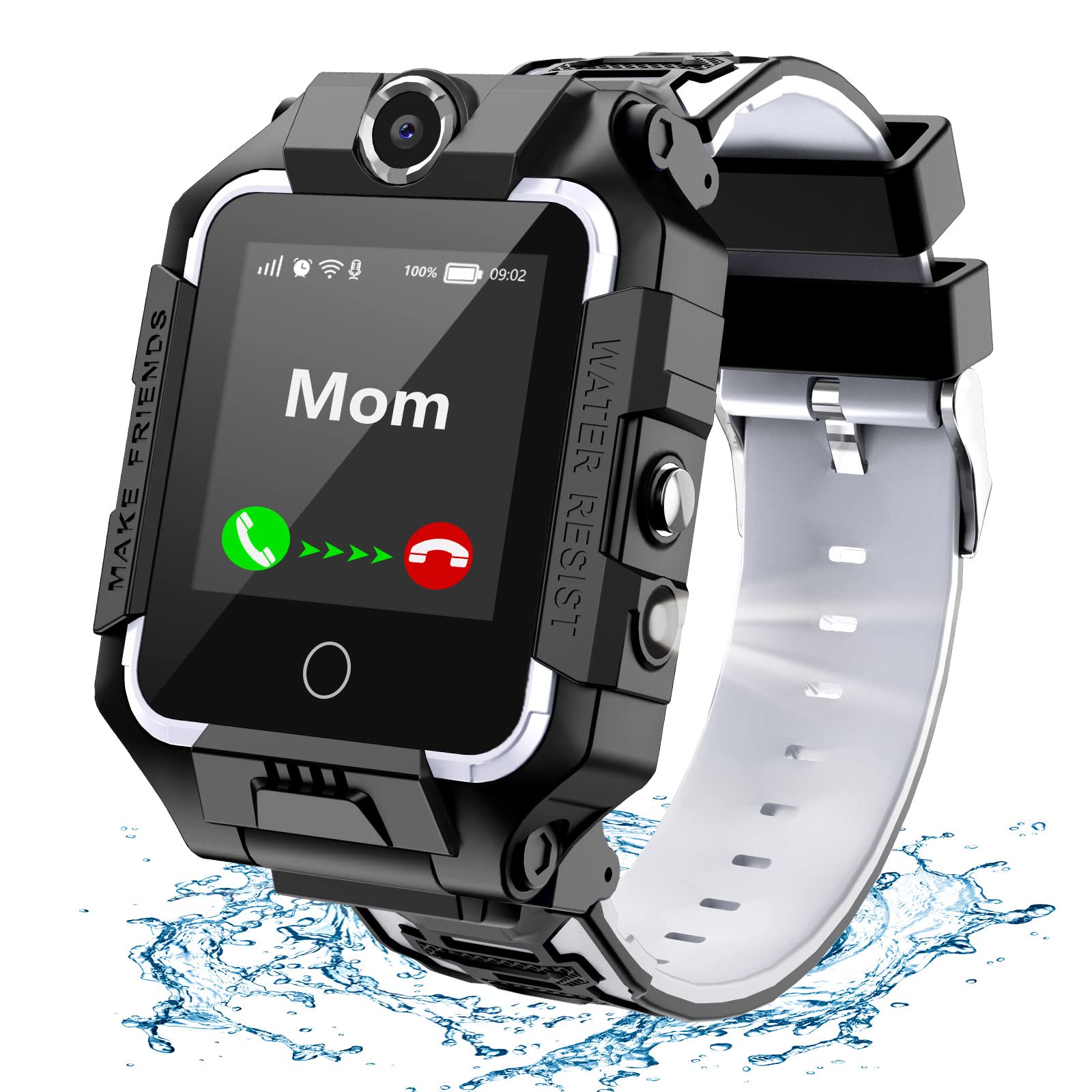 **4G Kids Smart Watch for Boys & Girls - Waterproof GPS Tracker with SOS Calling, Rotatable Camera & WiFi - Ideal for Ages 3-12 - Perfect Birthday Gift for Children & Students (Great for Outdoor Play & Safety Monitoring)**