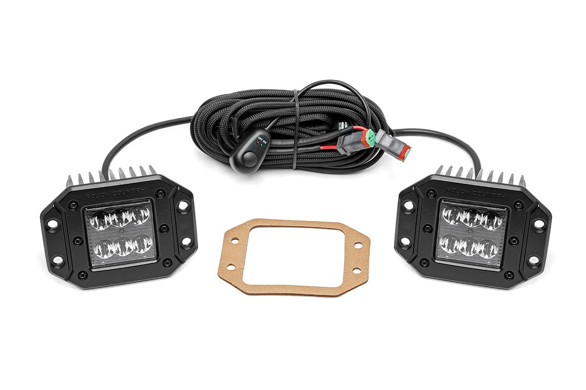 2 Inch Black Series LED Light Pods - Spot & Flush Mount Off-Road Lights (70803BL) | Perfect for Trucks, Jeeps, ATVs & Marine Applications