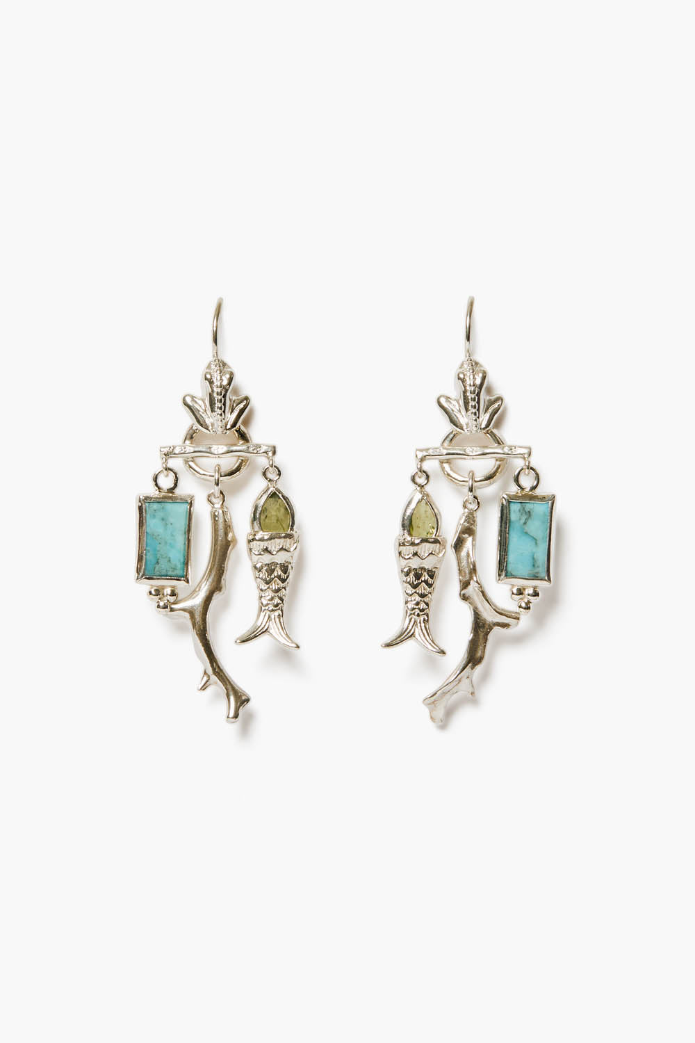 Elegant Mini Koi Fish Chandelier Earrings in Sterling Silver - Perfect for Parties, Weddings & Special Occasions