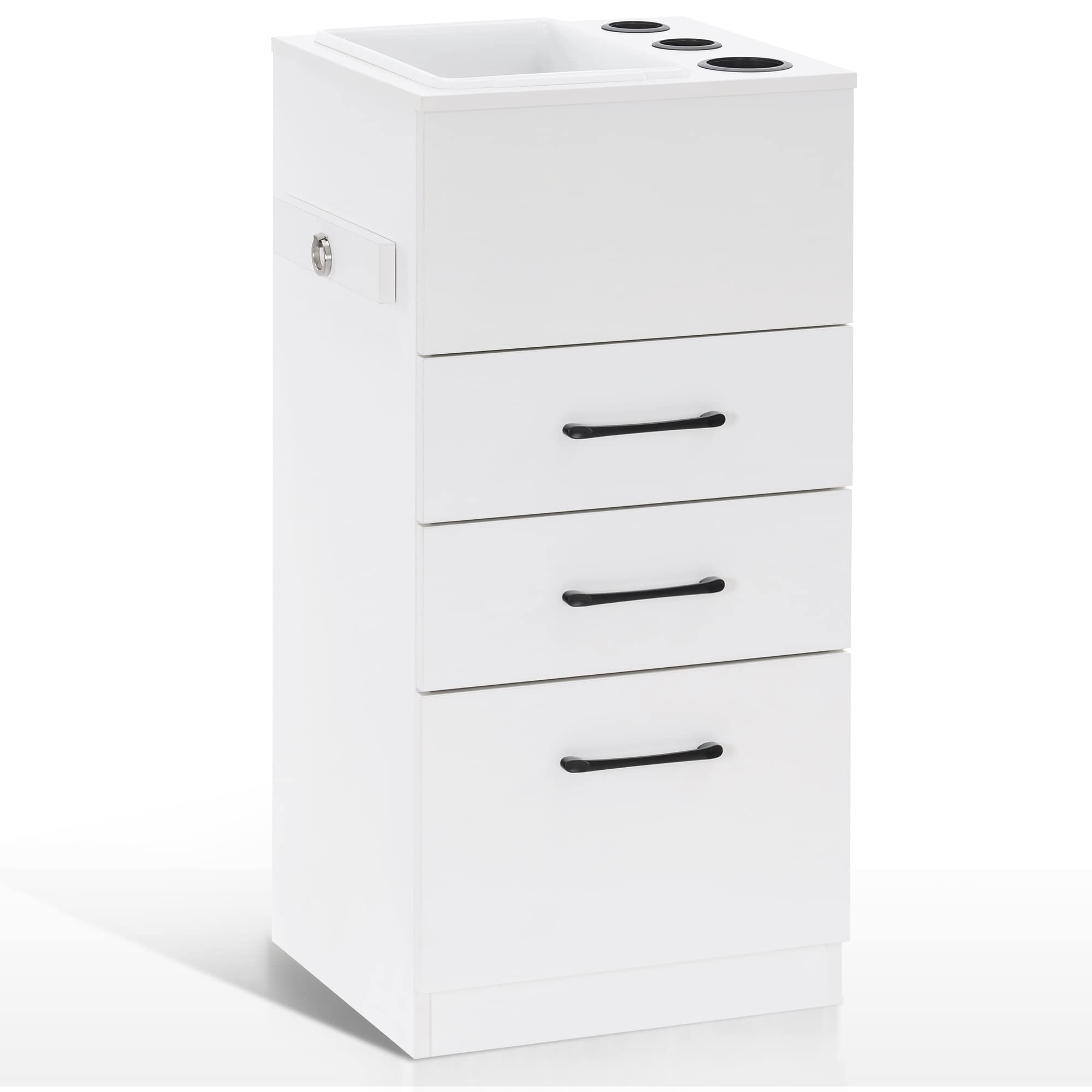 Professional Salon Storage Cabinet with Drawer - Barber & Beauty Locker for Hair Dryers, Styling Tools & Spa Equipment (White, Model 2035) - Perfect for Salon Organization & Home Beauty Stations