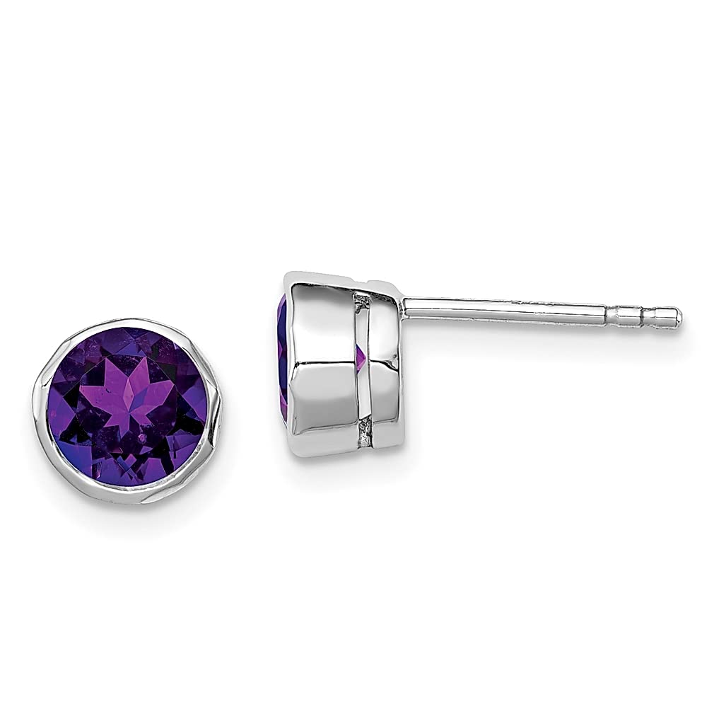 925 Sterling Silver Purple Amethyst Stud Earrings for Women - Dainty Post Earrings, Hypoallergenic Fine Jewelry - Perfect Gift for Her, Birthday, Anniversary & Everyday Wear