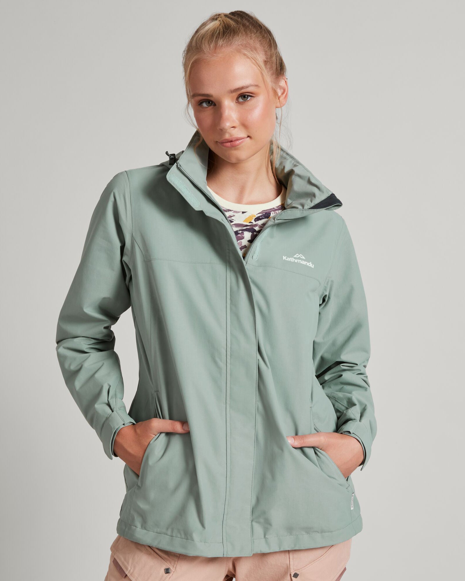 Women's Andulo 2-Layer Waterproof Rain Jacket - Lightweight Windproof Outdoor Coat for Hiking, Camping & Travel | Gum Tree Color
