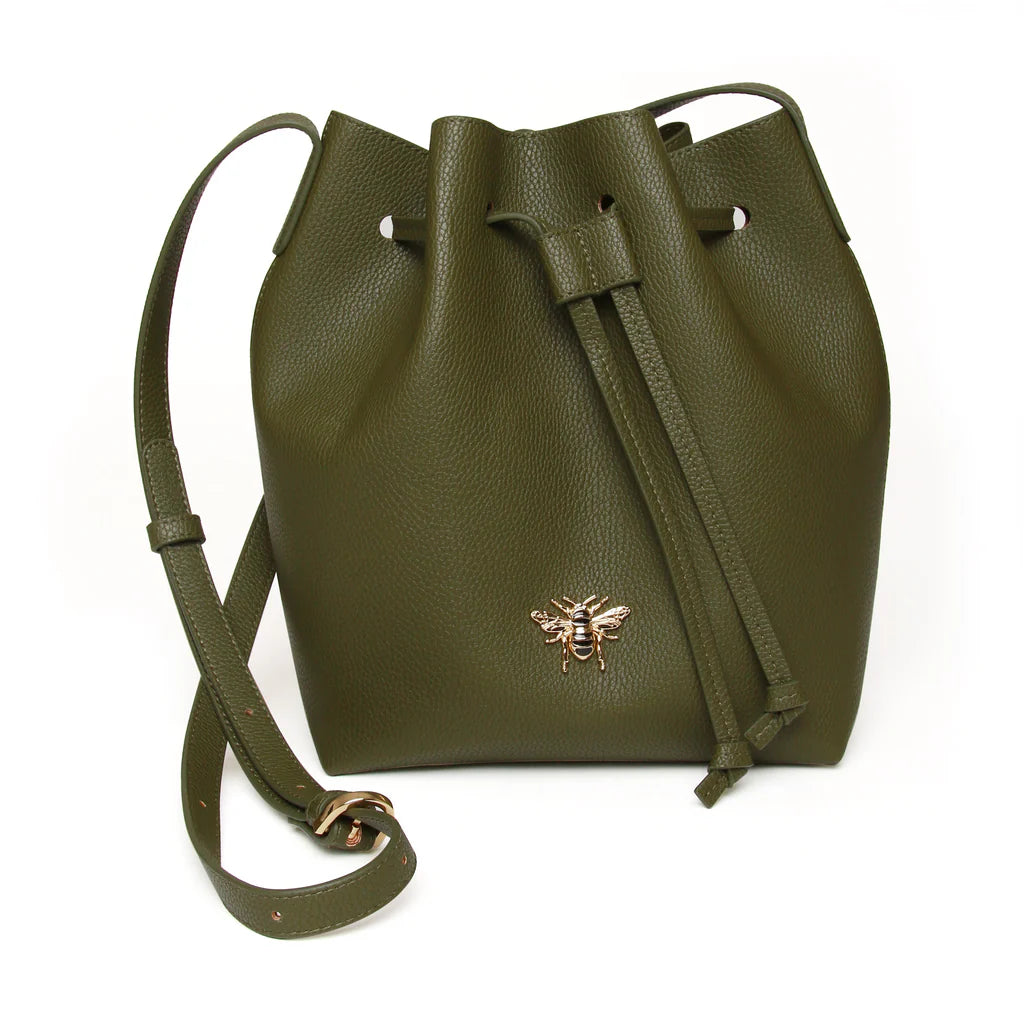Alice Wheeler Bucket Cross Body Bag - Olive Green Shoulder Purse for Women | Casual Outfits, Travel & Everyday Use