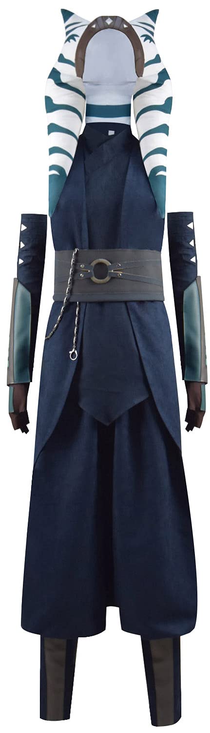 Ahsoka Tano Costume for Women - Full Cosplay Set with Headpiece, Dress & Jumpsuit | Star Wars Jedi Outfit for Halloween, Comic Con & Cosplay Events