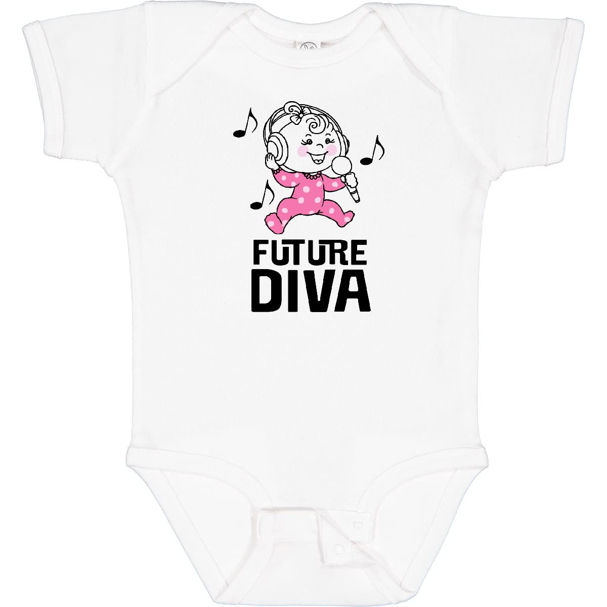 Inktastic Future Diva Baby Girl Singer Bodysuit - Cute Musical Onesie for Infant Girls, Perfect for Concerts, Photo Shoots & Birthday Parties
