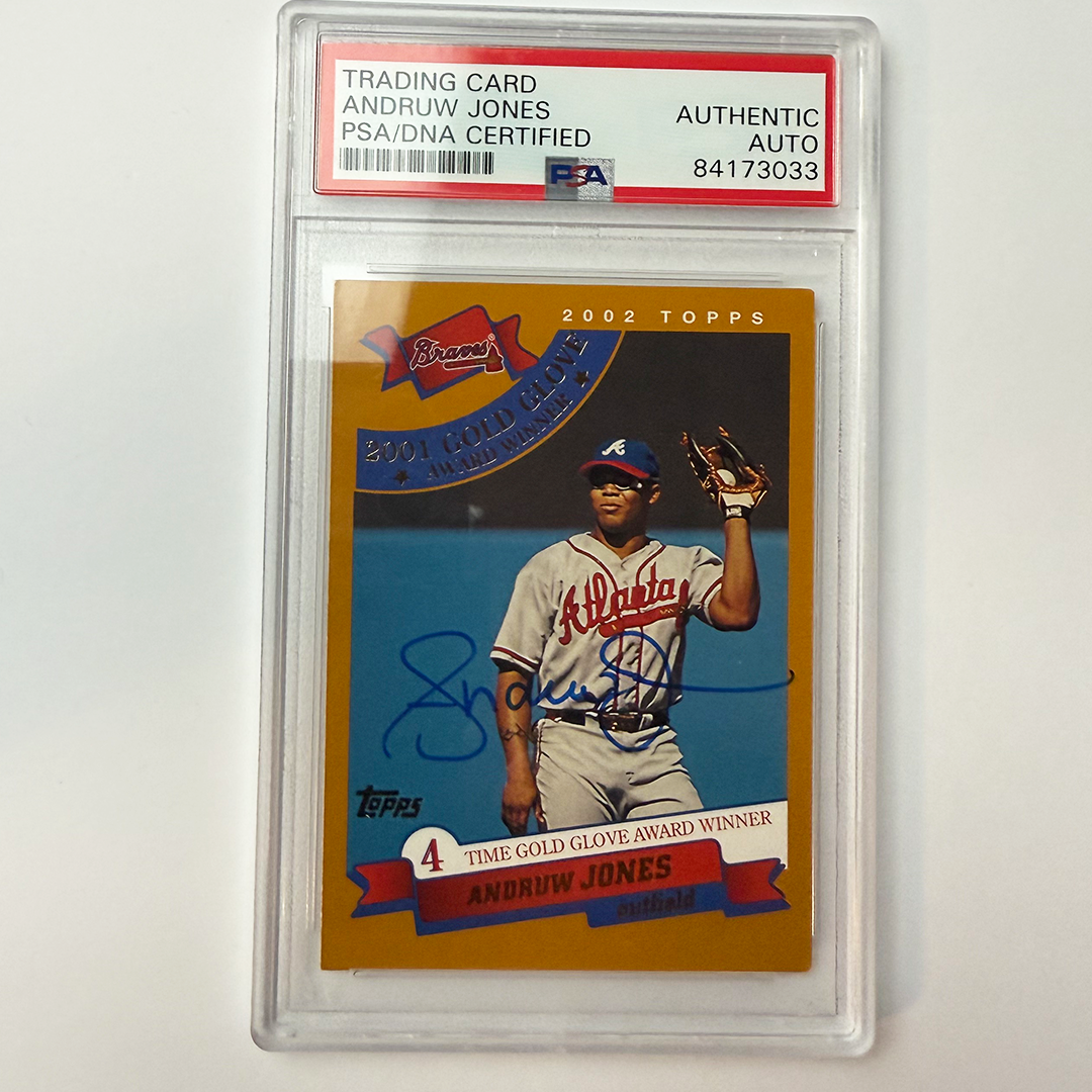 Andruw Jones Autographed 2002 Topps #711 Baseball Card - PSA Certified Authentic Auto - Perfect for MLB Memorabilia Collectors & Atlanta Braves Fans