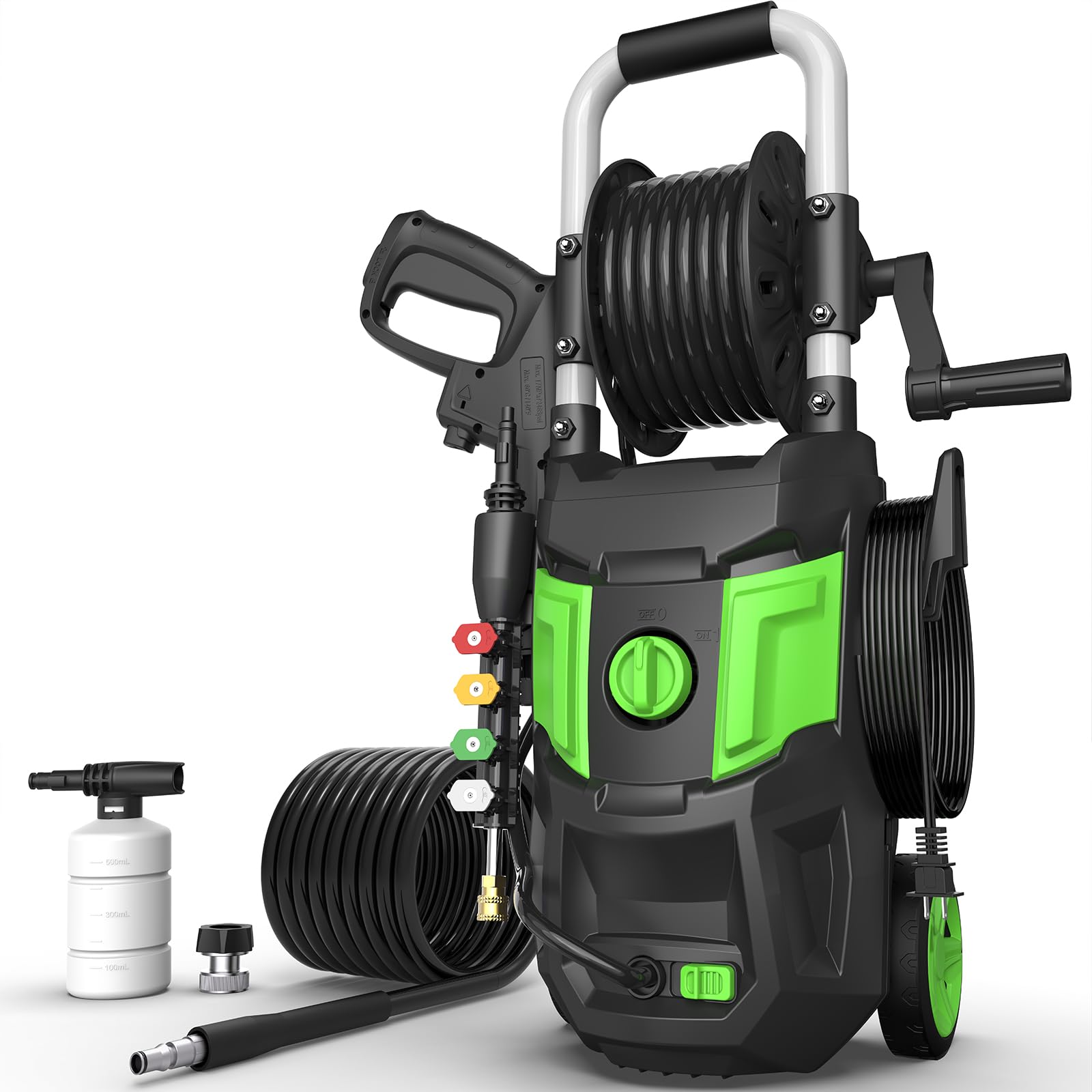 4800PSI Electric Pressure Washer with Foam Cannon - 3.0 GPM High Power, 20FT Hose & 35FT Cord - 4 Nozzle Tips for Driveway, Deck, Patio, and Car Washing