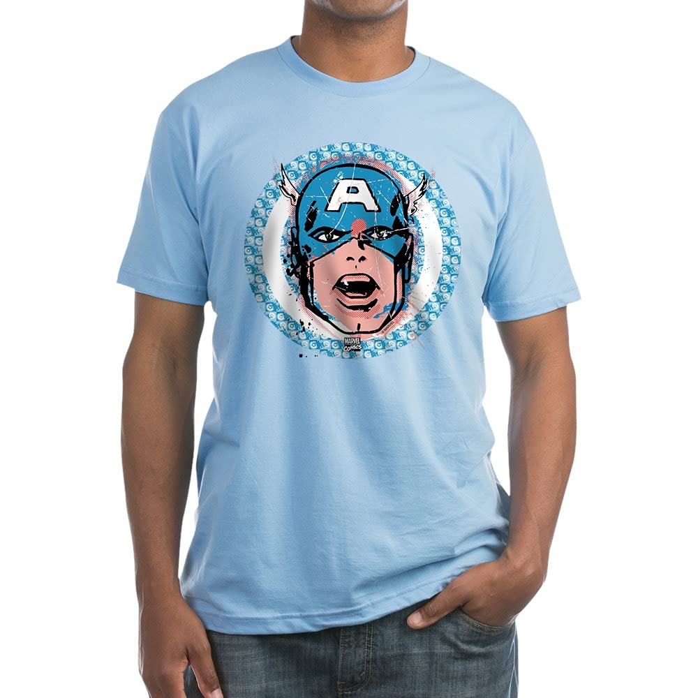 Captain America Fitted T-Shirt for Men | Superhero Graphic Tee | Marvel Avengers Cotton Shirt | Perfect for Cosplay, Comic Con & Casual Wear