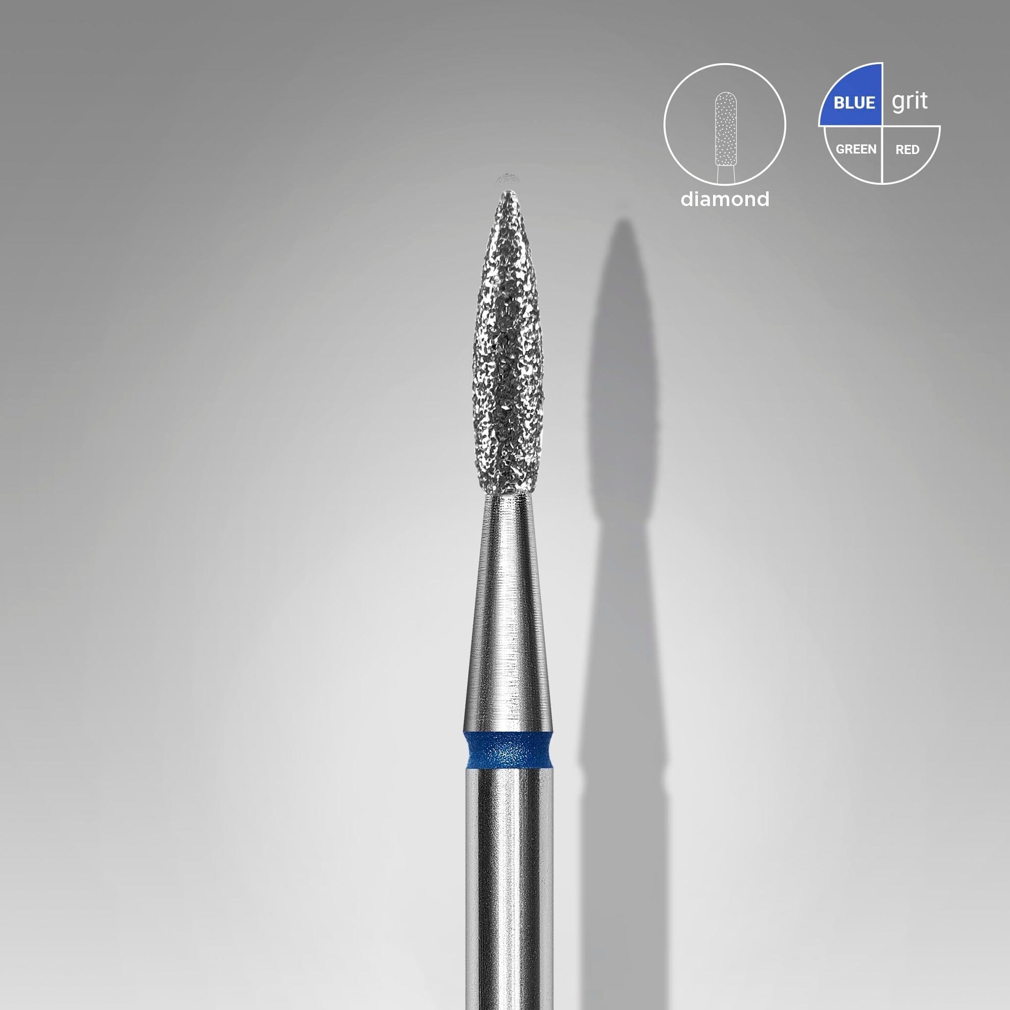 Staleks Diamond Nail Drill Bit - 1.8mm Pointed Flame Blue Tip for Professional Nail Art & Manicure | Perfect for Acrylic, Gel & Natural Nails