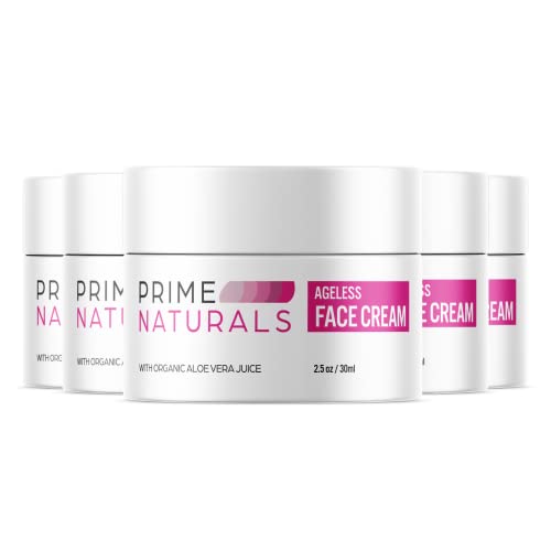 Prime Naturals Ageless Face Cream - Anti-Aging Moisturizer for Women & Men (5 Pack) - Hydrating & Firming Daily Face Cream for Wrinkles, Fine Lines & Dry Skin - Perfect for Night & Day Use