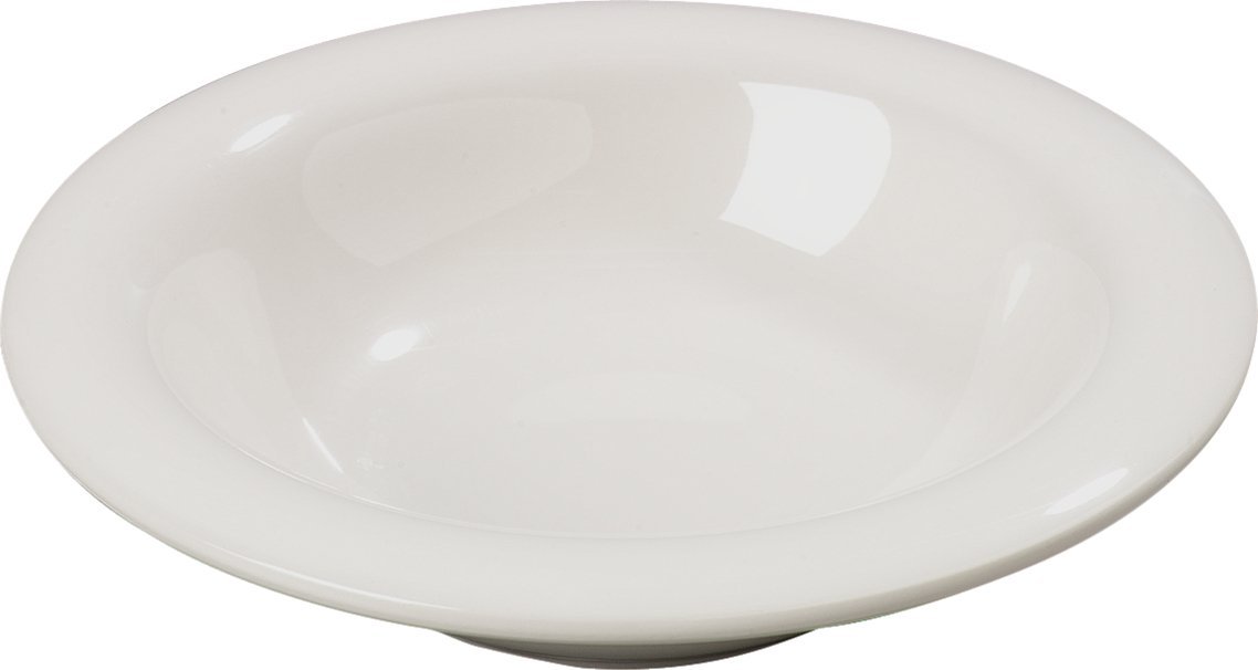 Carlisle FoodService Reusable 8 oz Melamine Plastic Bowl with Rim - Durable for Buffets, Restaurants & Home Use - Bone Color (Pack of 48) - Perfect for Serving Salads, Soups, Desserts & Party Dishes