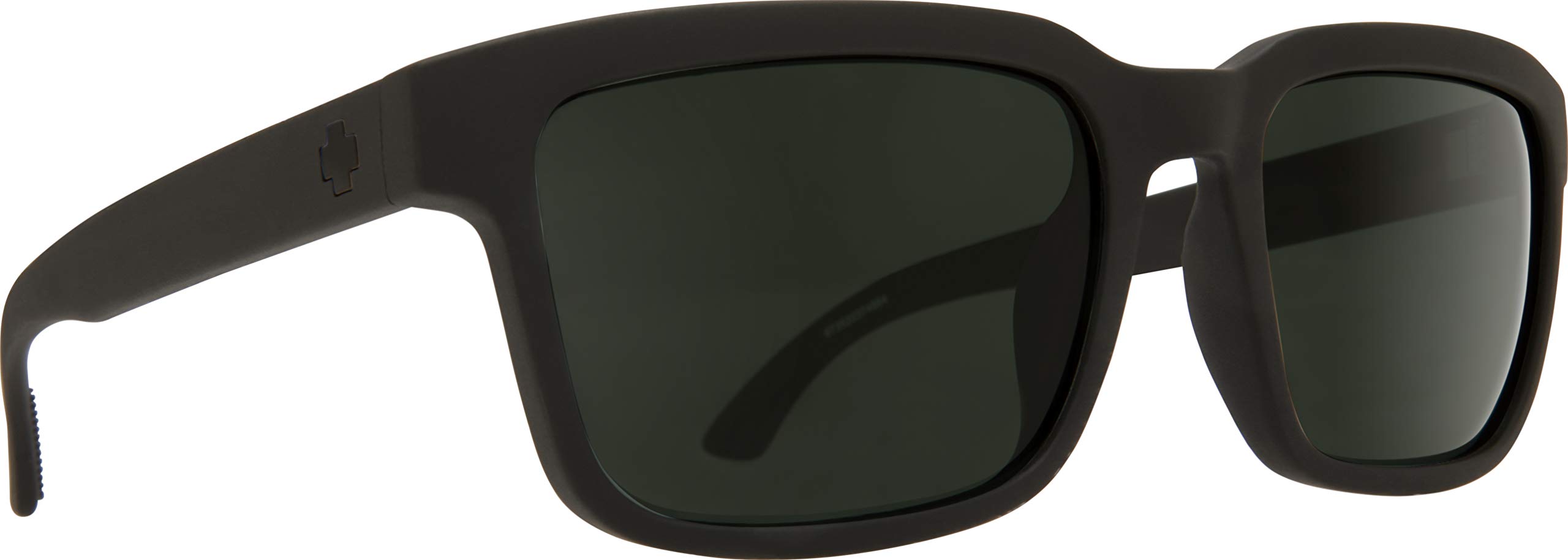 SPY Square Helm 2 SOSI Sunglasses - Matte Black, Happy Gray & Green Polarized Lenses - One Size - Cycling, Running & Outdoor Sports Eyewear
