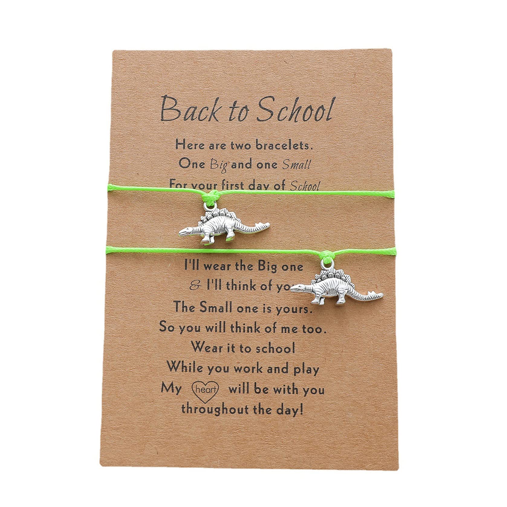 WEISUO First Day of School Bracelets - Best Friend Matching Friendship Bracelets for Women, Teen Girls & Boys - Cute Pinky Promise Charm Bracelet for Back to School Gifts (Perfect for School Events, Graduation, Birthday & Long Distance Friendship)