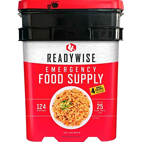 ReadyWise 124 Serving Ultimate Emergency Food Supply - 25 Year Shelf Life Freeze-Dried Survival Kit for Camping, Disaster Preparedness & Prepper Supplies | Perfect for Outdoor Adventures, Natural Disasters & Long-Term Food Storage