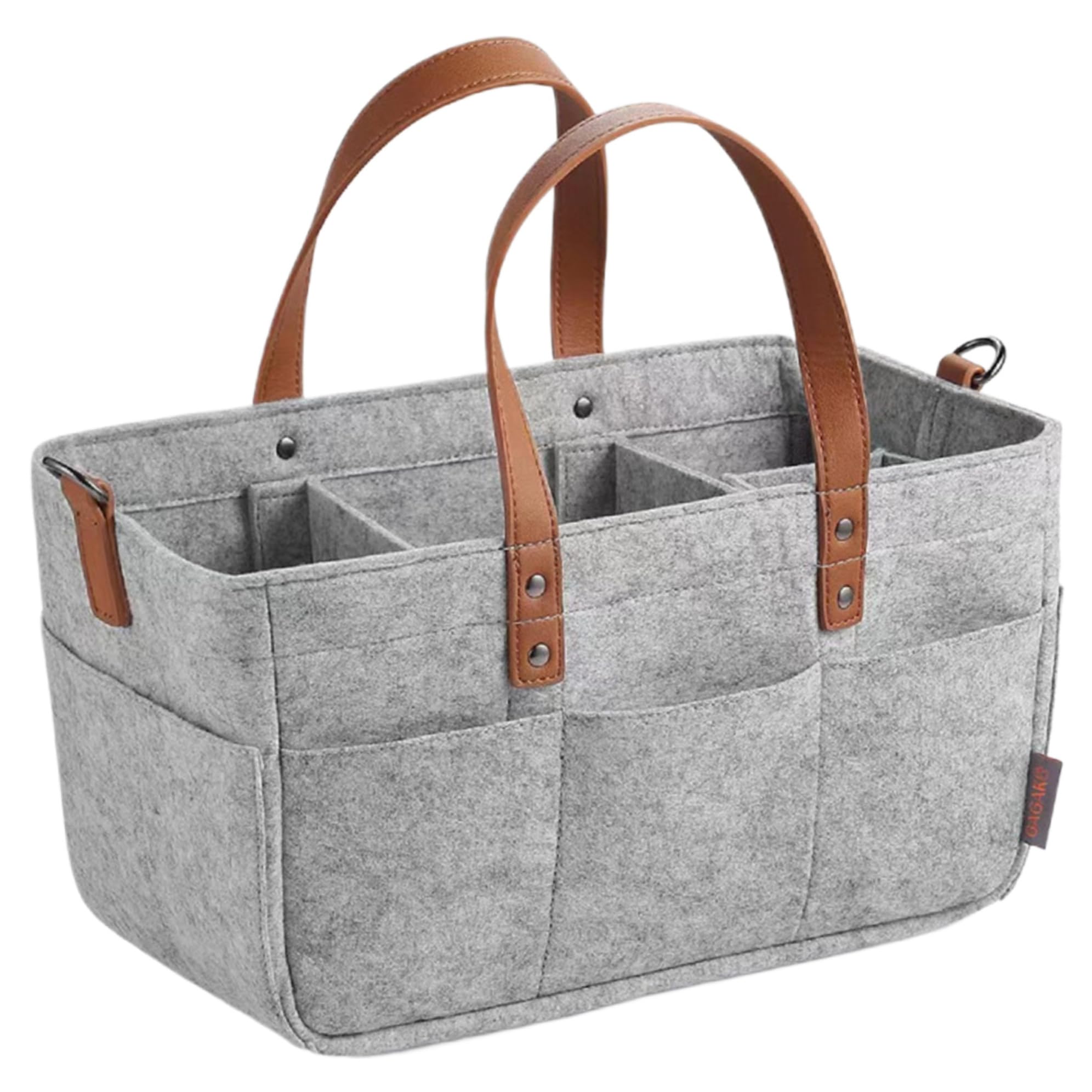 Portable Diaper Caddy Organizer - Foldable Baby Changing Station with Grey Felt Storage Bag for Diapers, Wipes & Nursery Essentials | Perfect for Nursery, Travel & On-the-Go Parents