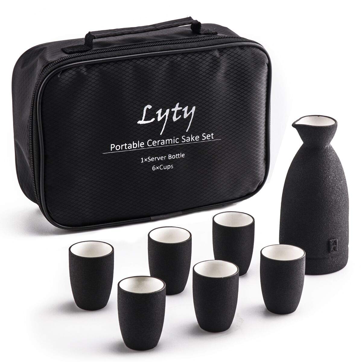 Premium Japanese Ceramic Sake Set with 6 Cups & Storage Box - Traditional Porcelain Sake Bottle & Drinking Cups Gift Set - Perfect for Japanese Restaurants, Home Entertaining & Cultural Celebrations