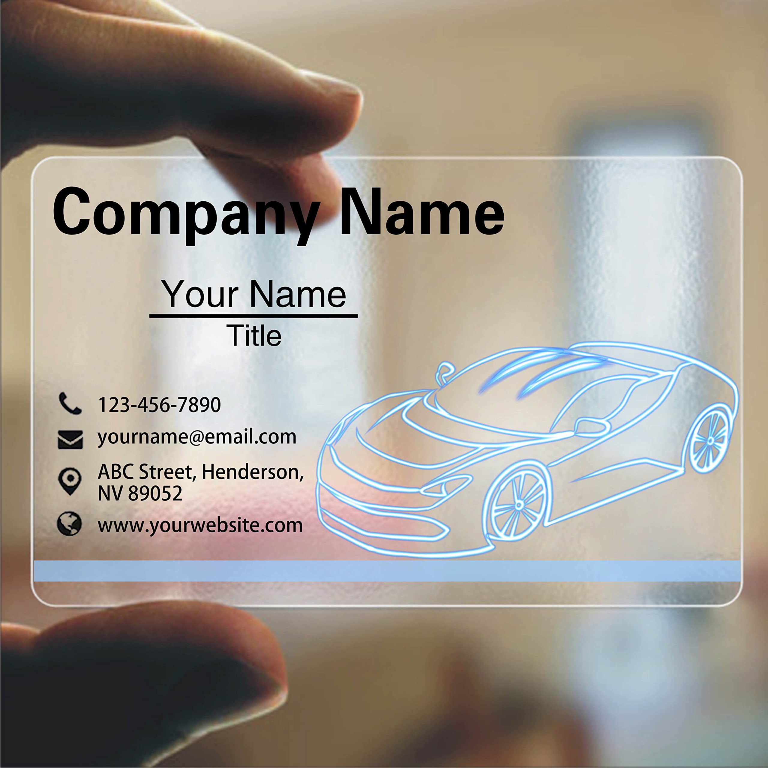 Premium Custom PVC Business Cards - 500pcs Transparent Plastic Cards with Logo/QR Code Printing, 3.5