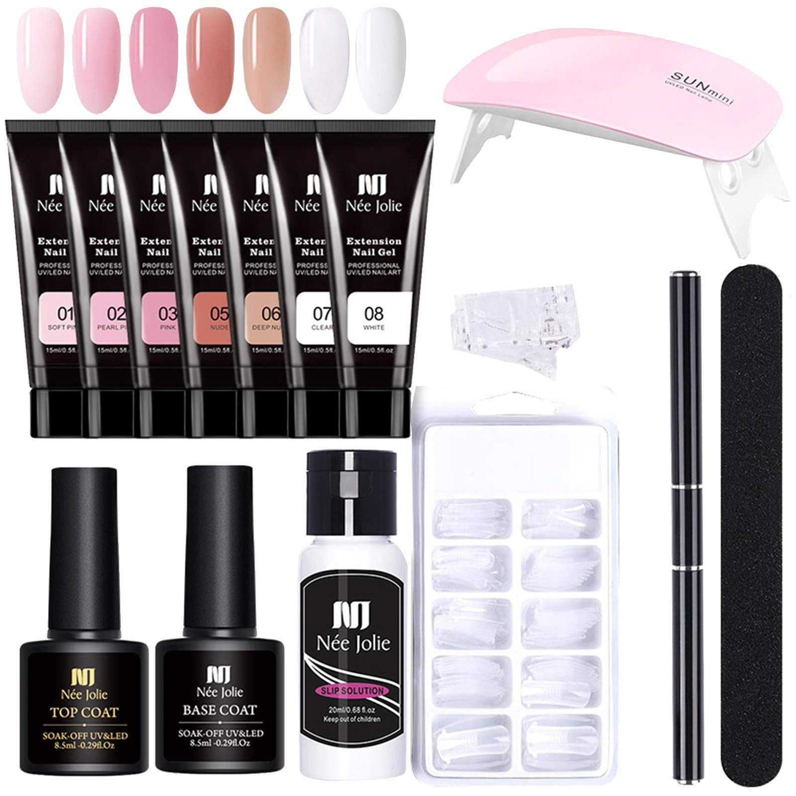 **Cloudro All-in-One Nail Extension Gel Kit – LED Nail Lamp, Base & Top Coat, Color Gel – Professional Salon Manicure Set for Beginners, Women & Girls – Perfect for Summer Nails, Home DIY & Salon Use**
