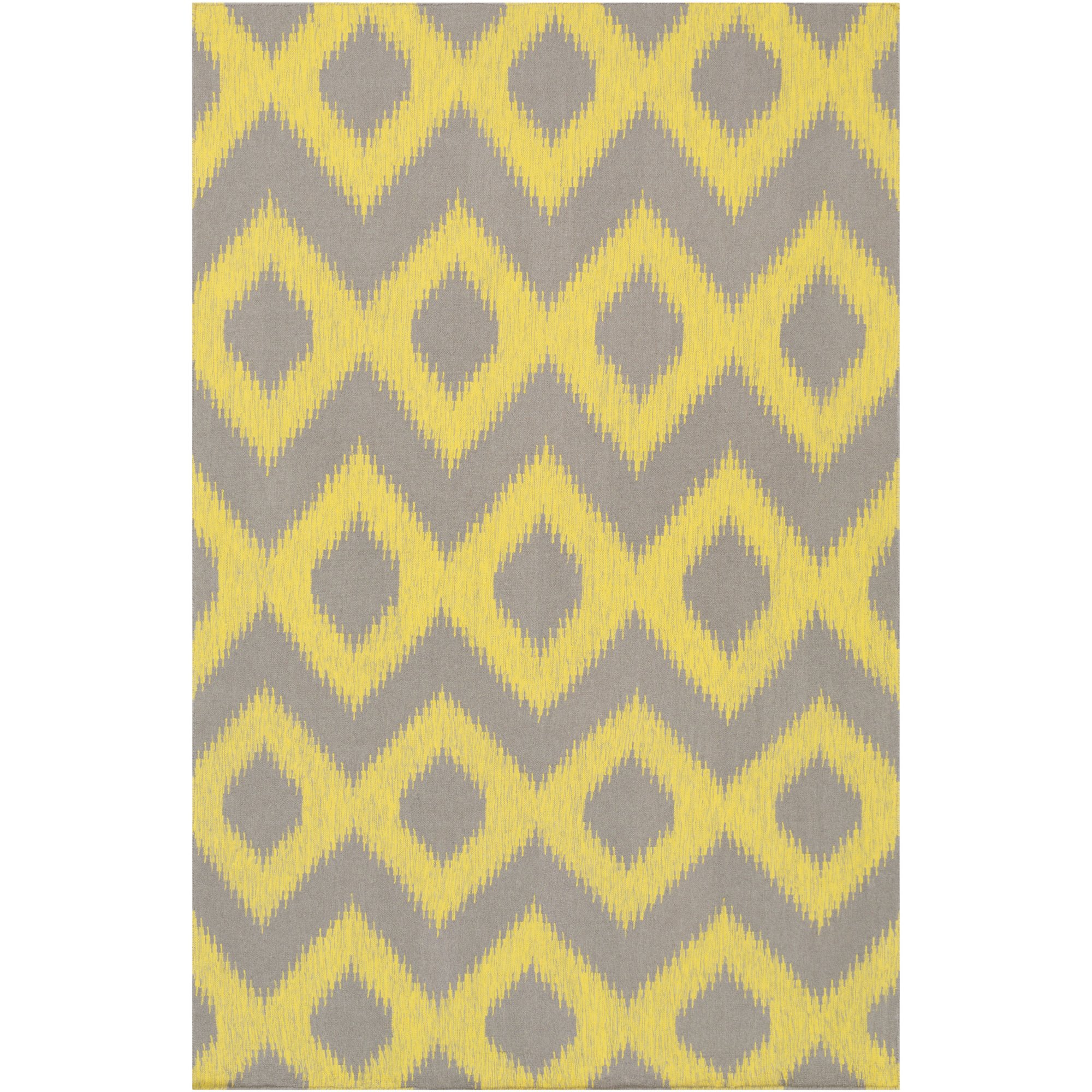 Surya Frontier Diamond Pattern Reversible Flatweave Area Rug 5' x 8' - Lemon & Brindle - Perfect for Living Room, Bedroom & Office Decor