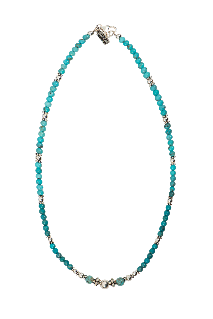 Paige Wallace Beaded Turquoise Necklace for Women - Handmade Bohemian Jewelry Gift for Her - Perfect for Weddings, Parties & Everyday Wear