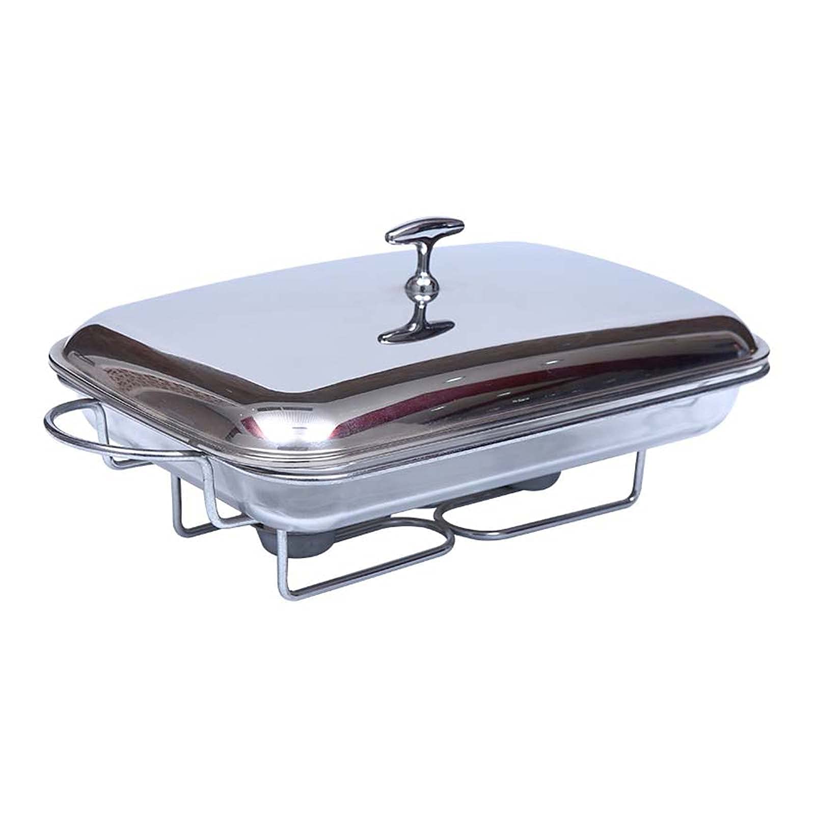 Xinmier Stainless Steel Chafing Dish Food Warmer Set - Rectangle Buffet Serving Pan with Glass Warming Tray for Catering, Kitchen, Party & Events - Perfect for Weddings, Banquets, and Buffet Service