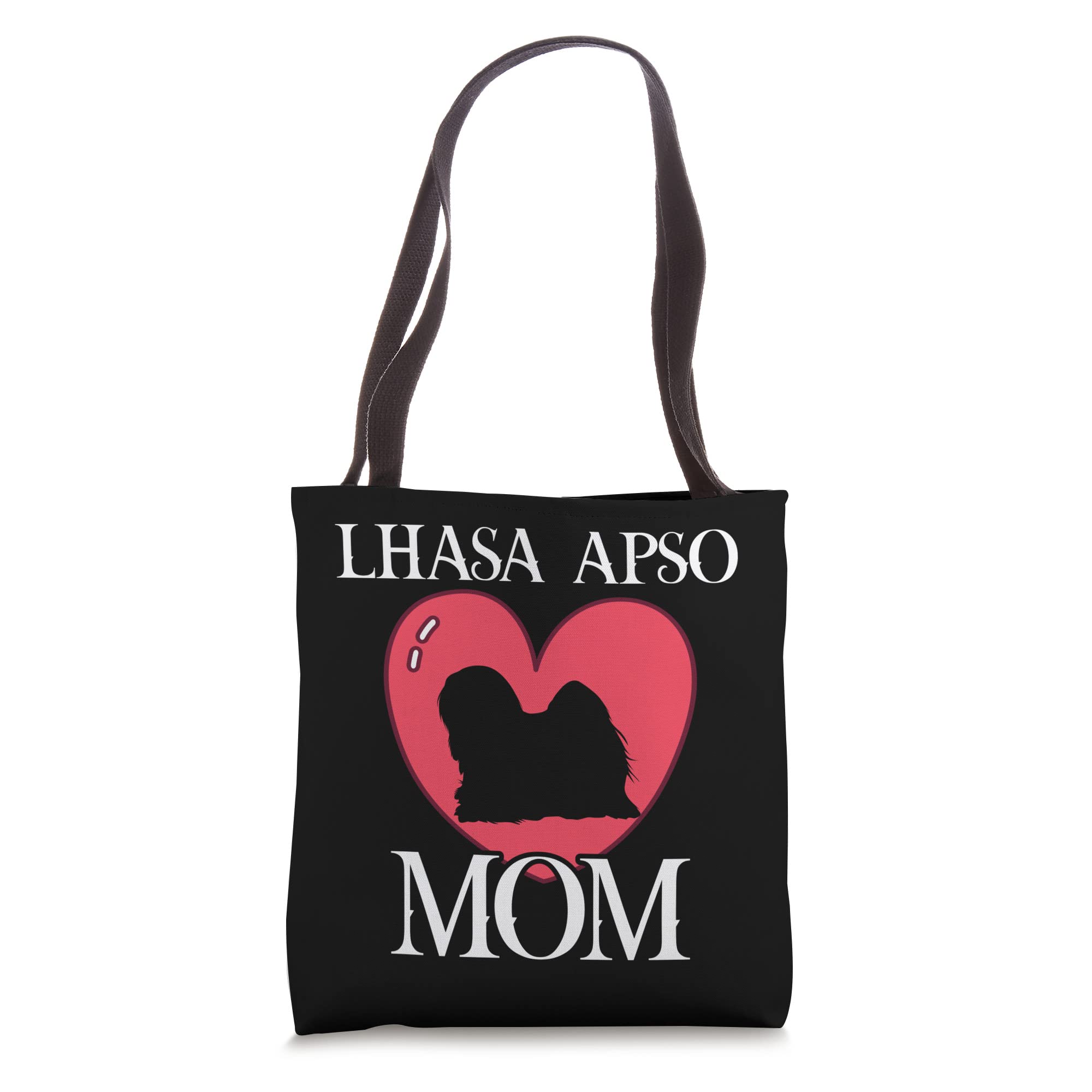 Lhasa Apso Mom Tote Bag - Cute Dog Lover Gift for Women, Durable Canvas Shopping Bag - Perfect for Dog School, Groceries & Pet Lover Outings
