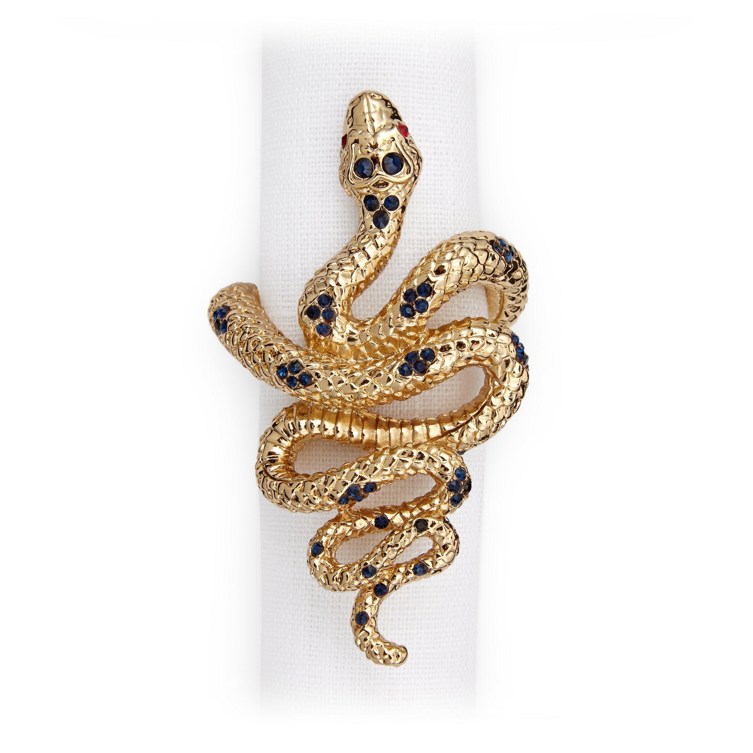 Elegant Snake Napkin Rings Set of 4 - Premium Stainless Steel Tableware Decor for Wedding, Dinner Party & Holiday Dining