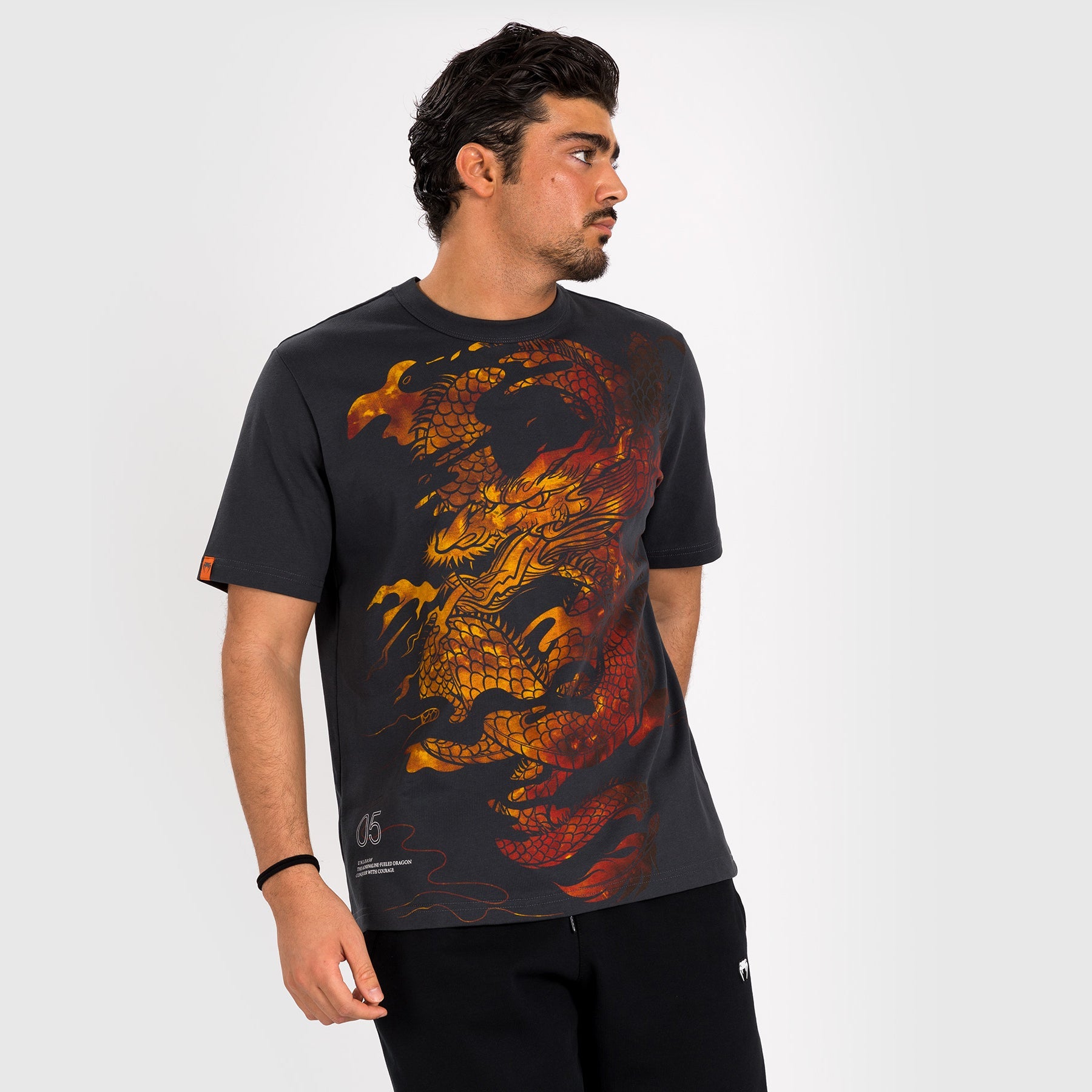 Venum Dragon’s Flight Men's T-Shirt - Volcano Red MMA Training Shirt for Fighters & Martial Arts Enthusiasts - Gym Workout & Streetwear Fashion