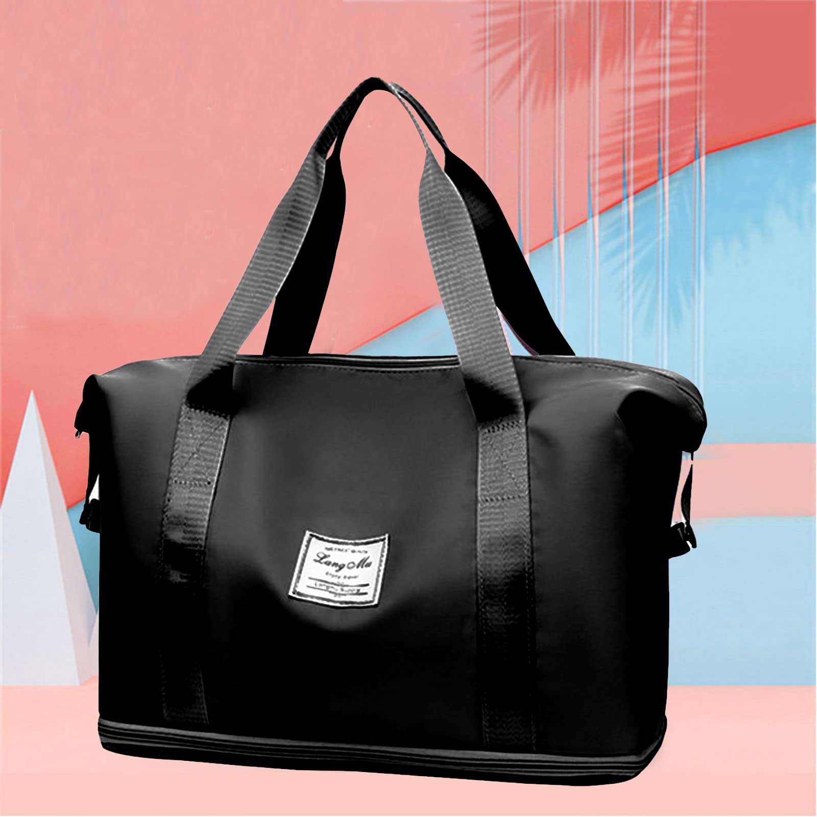 **Large Expandable Travel Duffel Bag for Women & Men - Lightweight Gym Bag with High Capacity for Sports, Weekend Trips & Overnight Travel - Perfect for Workouts, Camping & Airplane Carry-On**