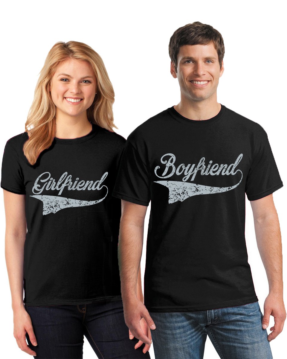 Pekatees Vintage Matching Couple T-Shirts for Boyfriend & Girlfriend - Cute Outfits for Date Night, Anniversaries & Couple Photos