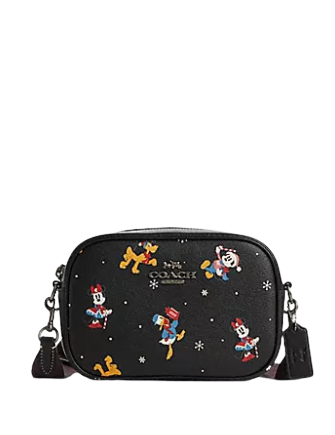 Coach Disney X Coach Mini Jamie Camera Bag with Holiday Print - Stylish Crossbody Bag for Women, Perfect for Travel, Parties & Daily Use