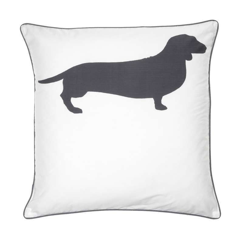 Premium Dachshund Charcoal European Pillowcase by Bianca - Soft Cotton Decorative Pillow Cover for Living Room, Bedroom & Sofa - Unique Dachshund Dog Lover Gift Idea