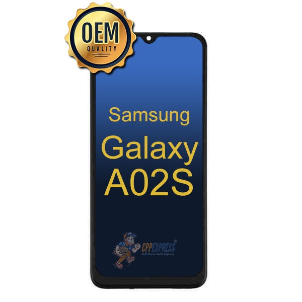 Samsung Galaxy A02S LCD Touch Screen Digitizer with Frame - Black | Replacement Part for Cracked or Damaged Screens | DIY Repair Solution