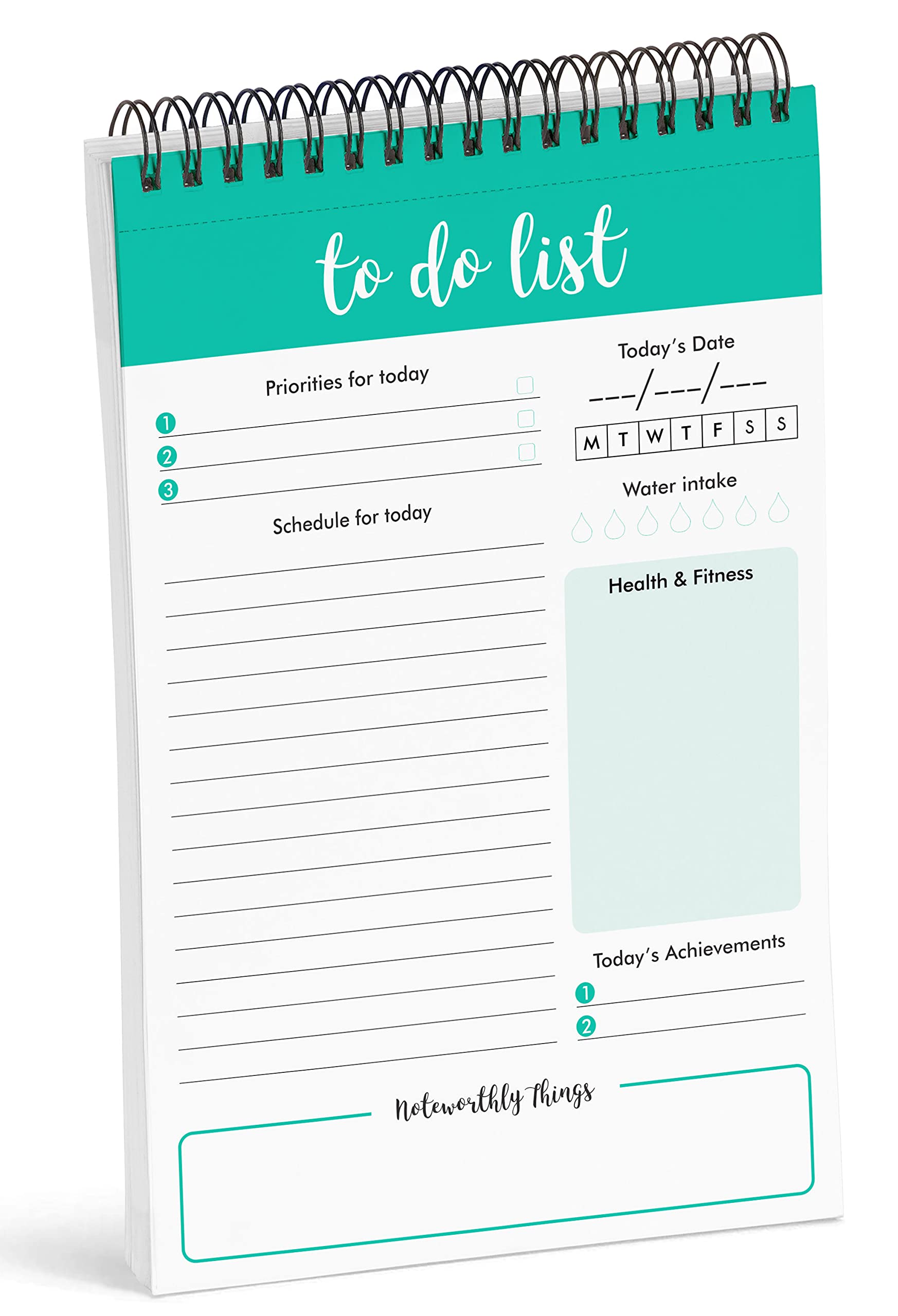 6” X 9” Spiral To Do List Notepad - Elegant Daily Checklist Planner with Motivational Quotes - 50 Tear-Off Sheets for Office, School & Home Organization - Perfect Productivity Tool for Students & Professionals